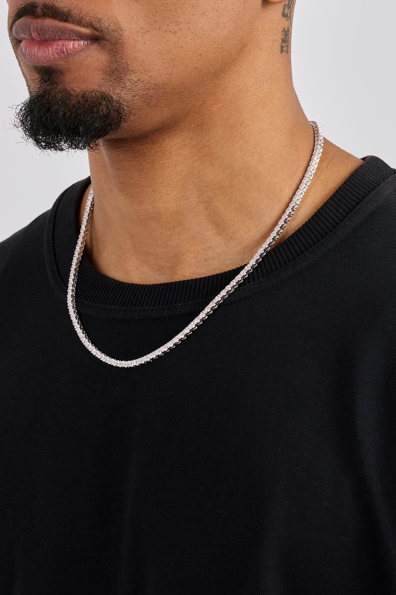 Pear Stone Tennis Chain - 3mm - White - Image 2