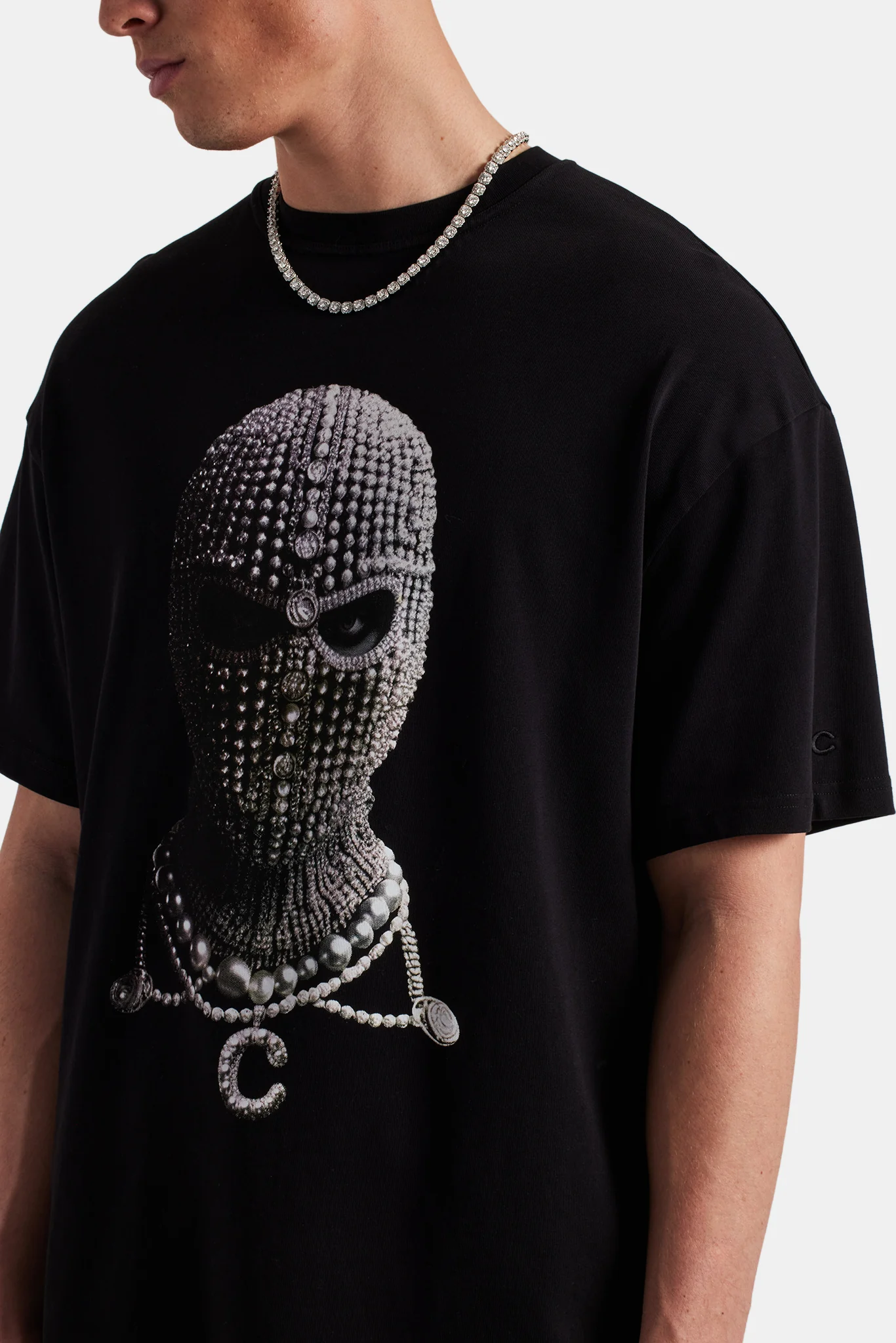 Pearl Bally Oversized T-Shirt - Black - Image 2