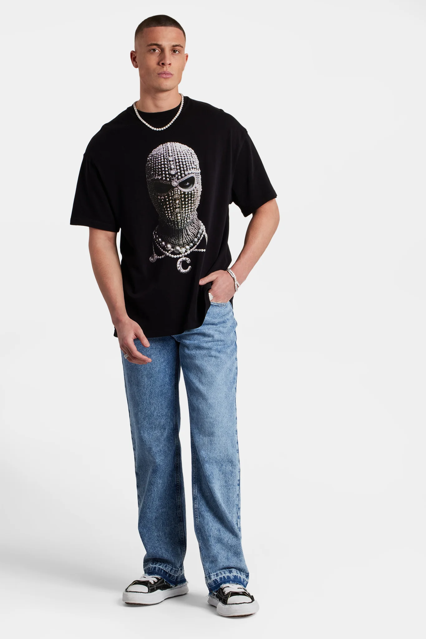Pearl Bally Oversized T-Shirt - Black - Image 3