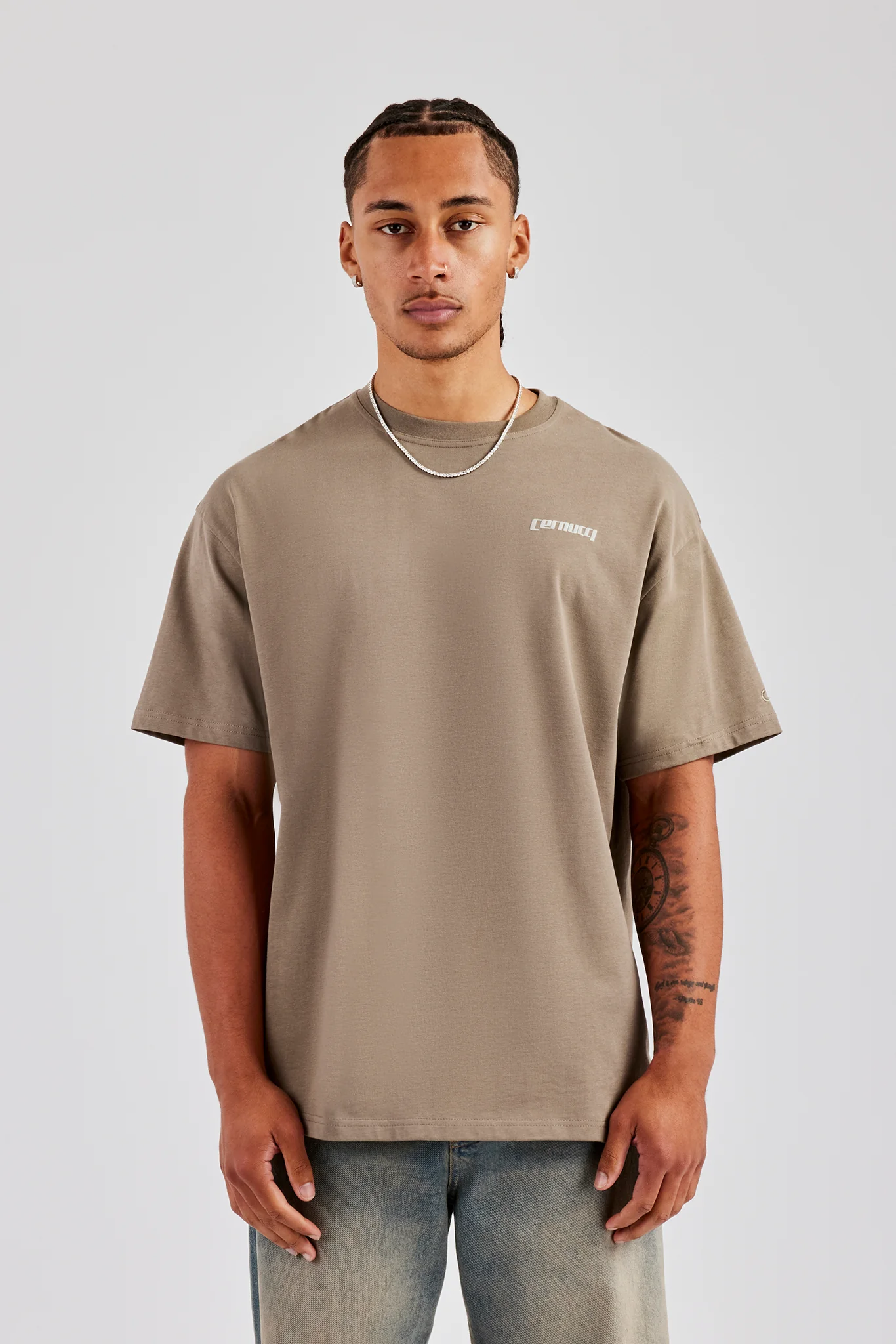 Percorrer Graphic Oversized T-Shirt - Taupe - Image 3