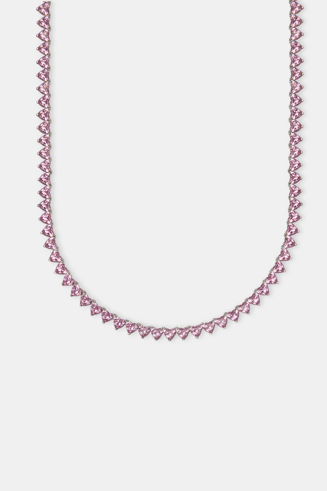 Pink CZ Heart Tennis Chain - 5mm - Image 2