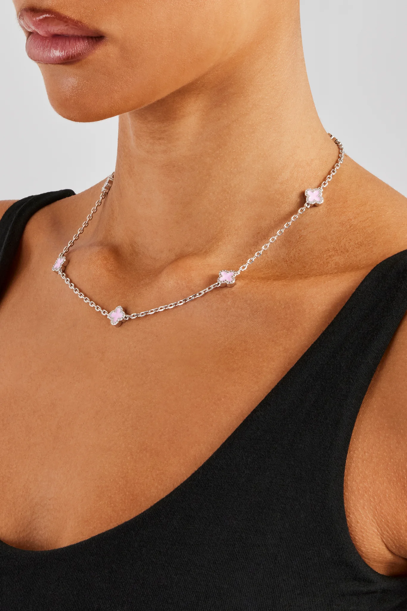 Pink Enamel Motif Rolo Link Chain - 10mm - Image 3