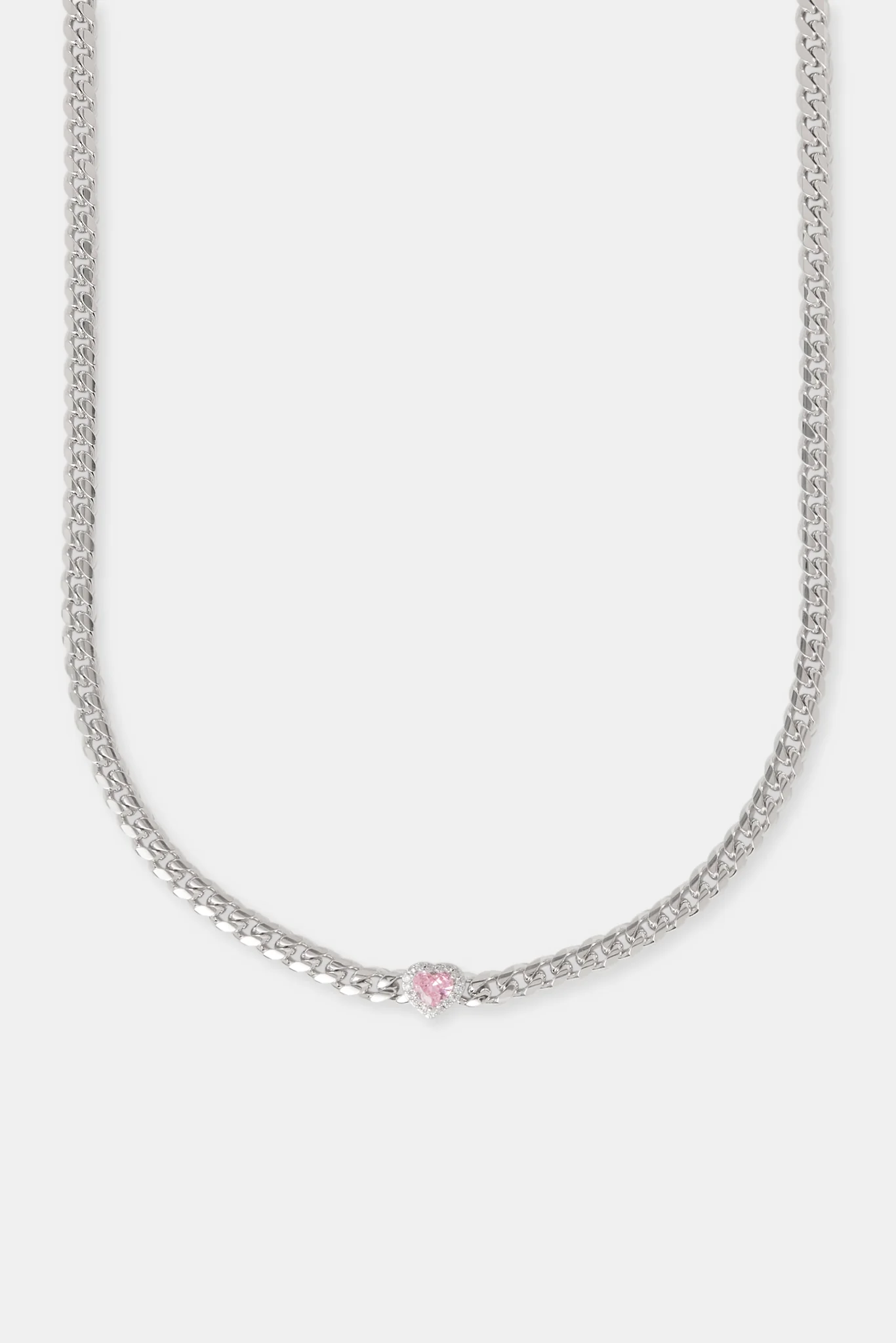 Pink Heart Cuban Chain - 5mm - Image 2