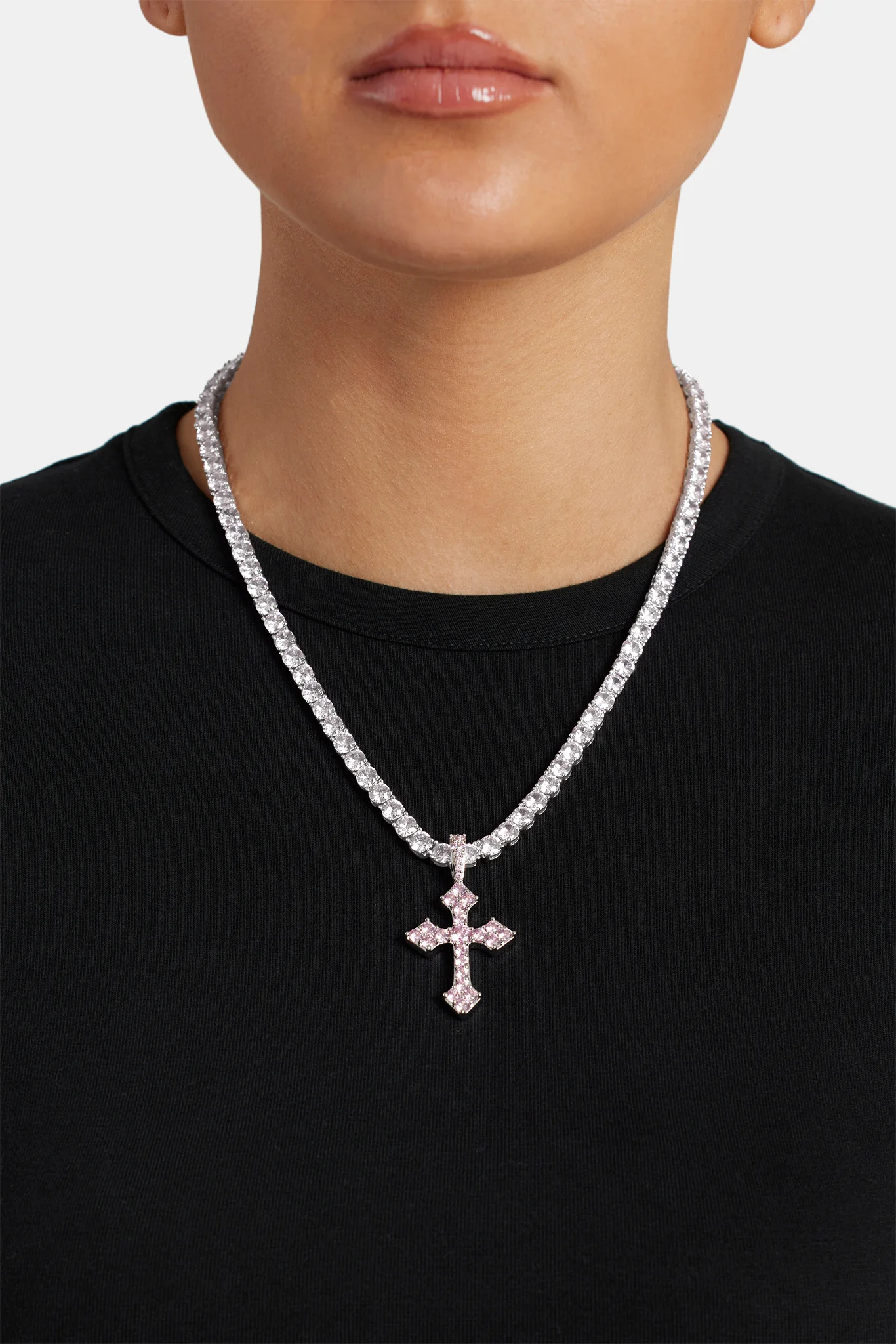 Pink Iced Celtic Cross Pendant - Image 4