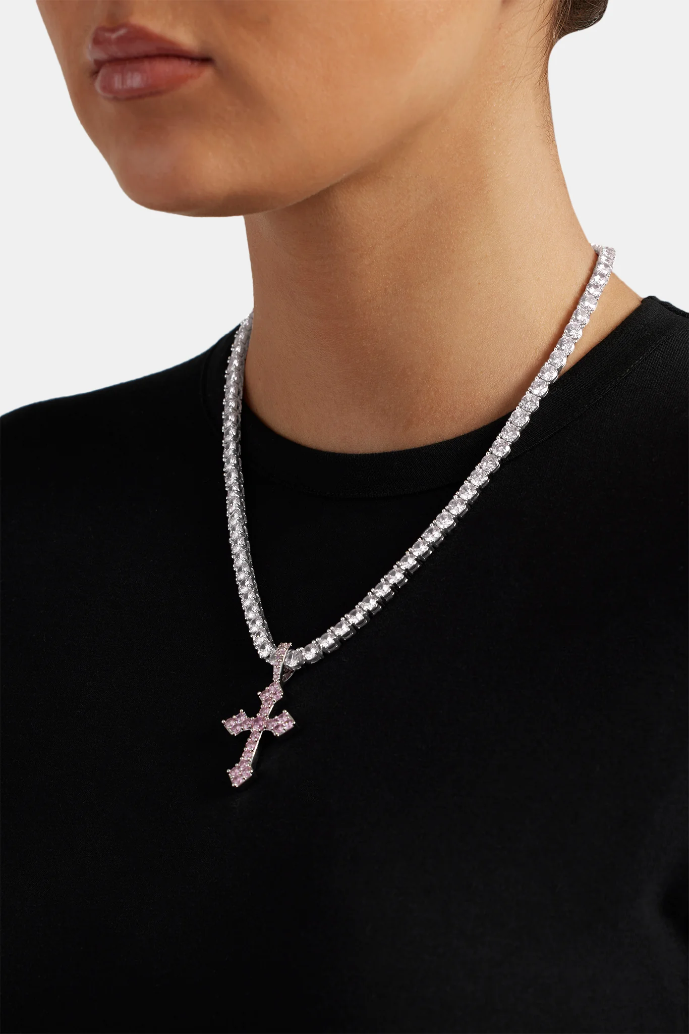 Pink Iced Celtic Cross Pendant - Image 5