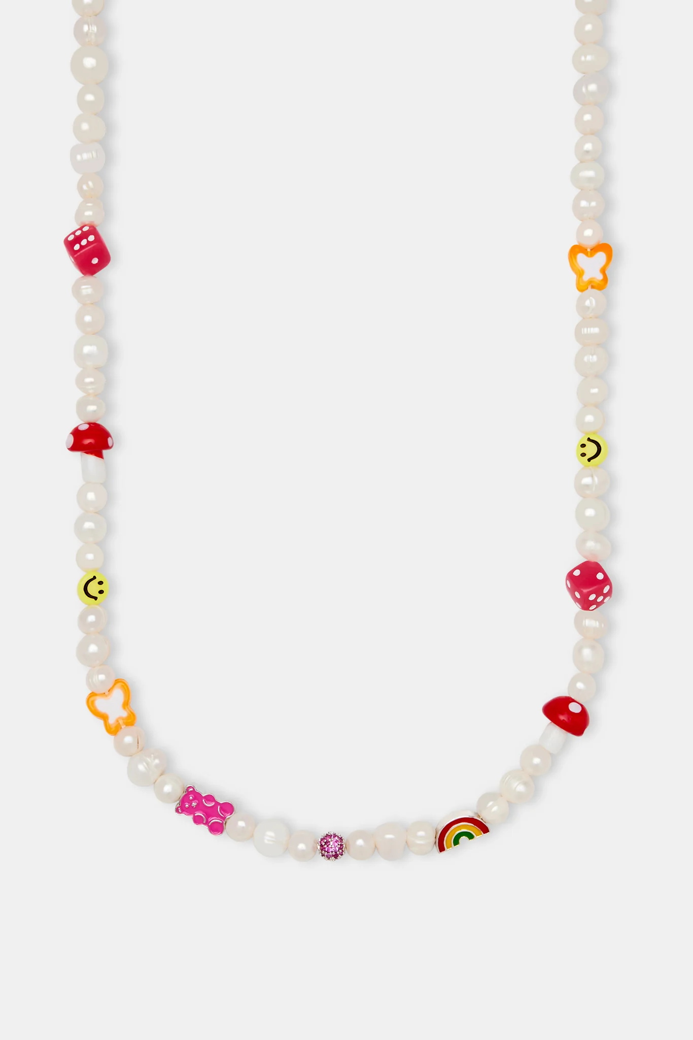 Pink Mixed Motif Bead Freshwater Pearl Necklace - Image 2
