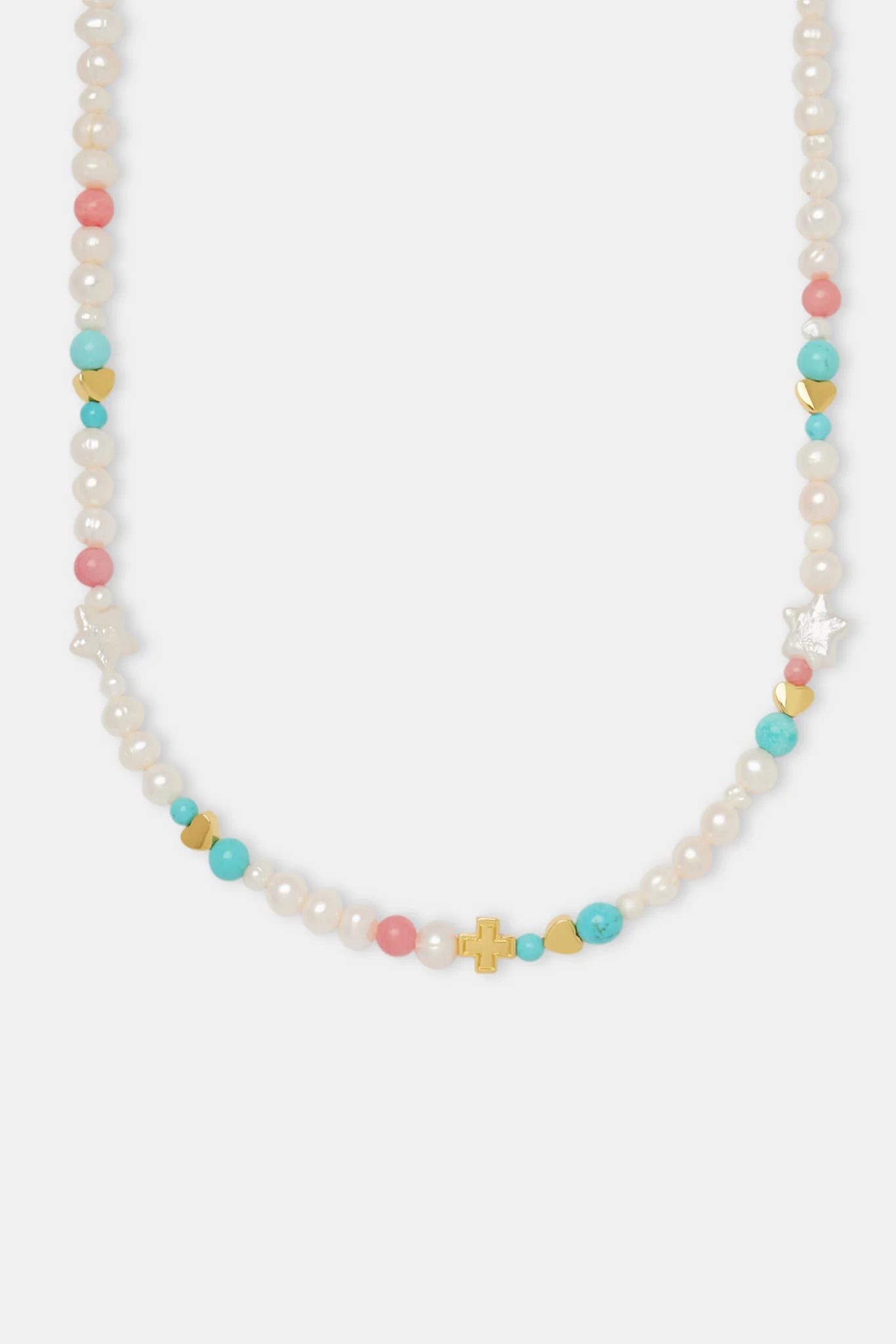 Pink Motif Freshwater Pearl Necklace - 6mm - Image 2