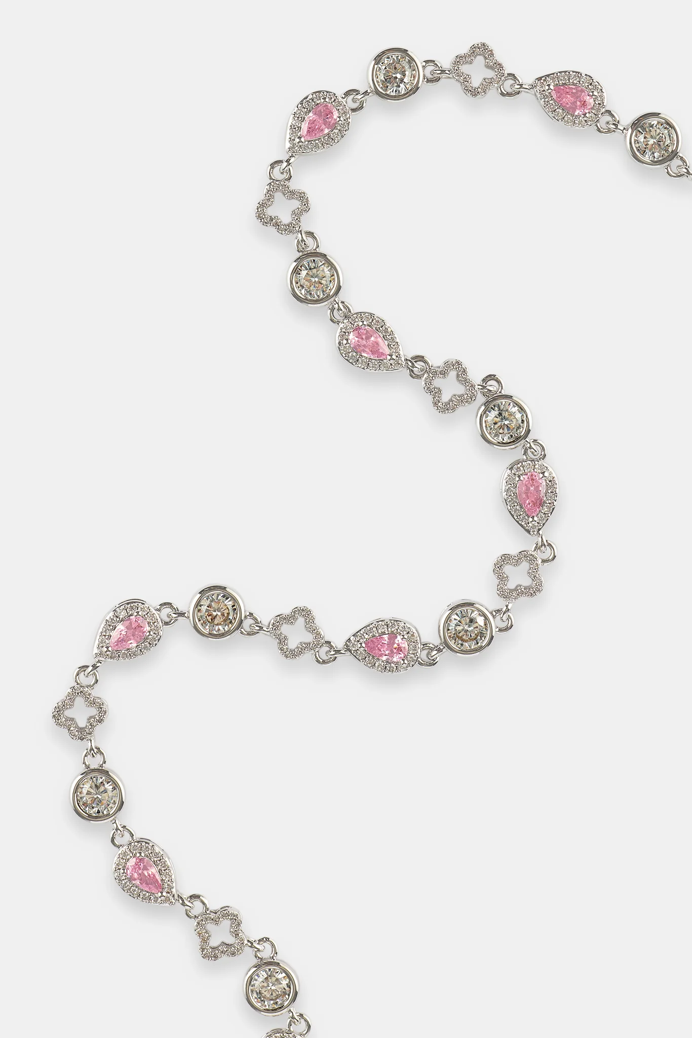 Pink Motif & Gemstone Chain - 6mm - White - Image 3