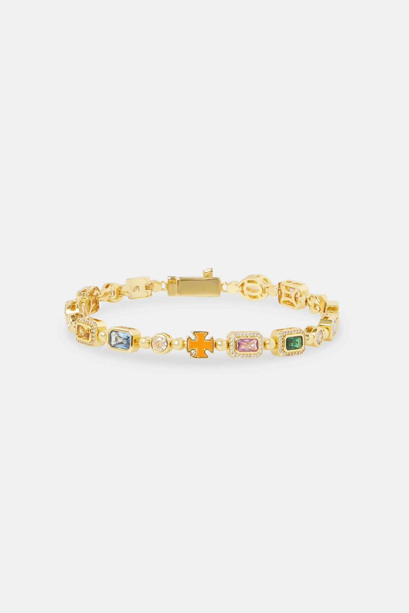 Pink Multi Gemstone Motif Bracelet - 6mm - Image 2