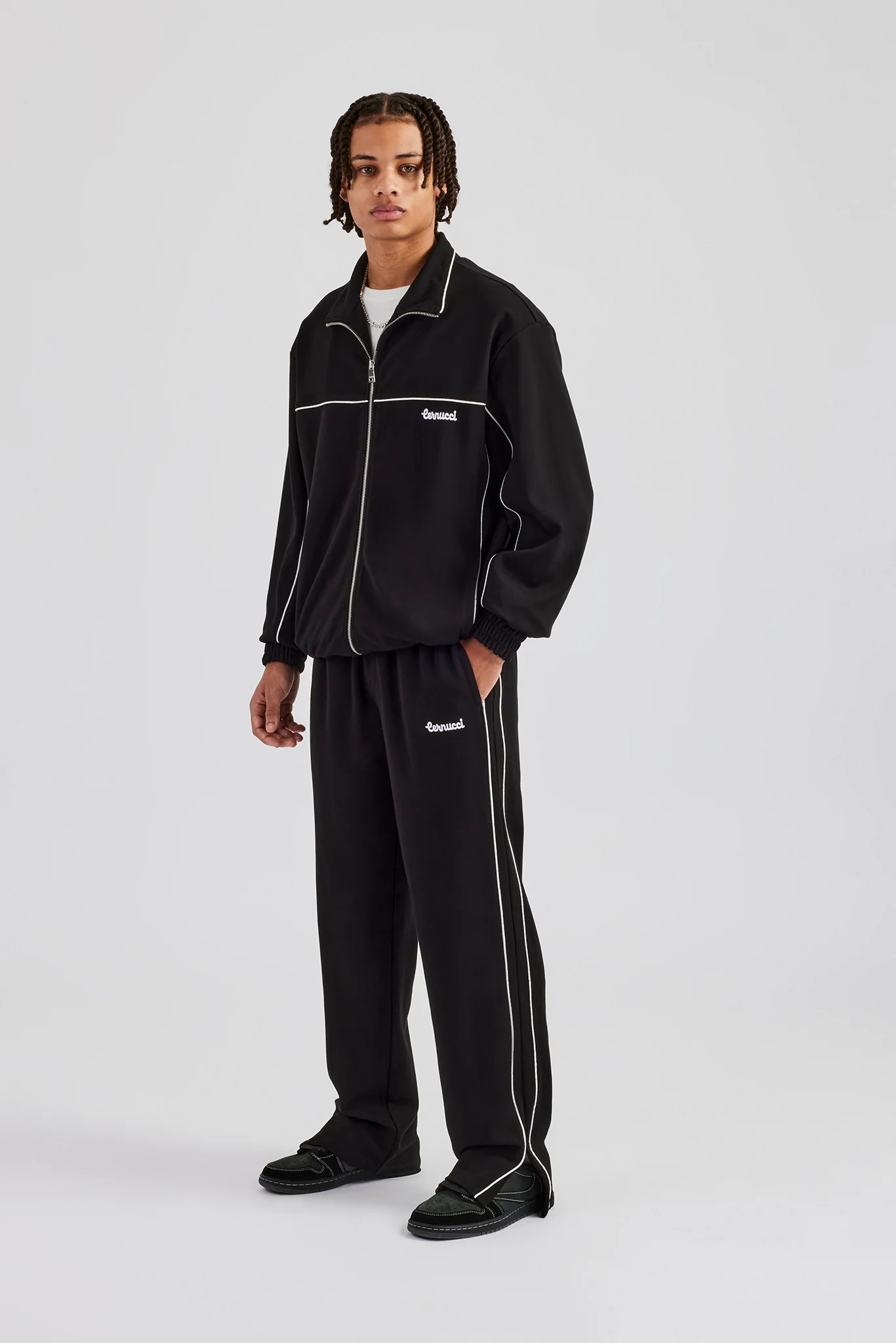 Piping Split Hem Trouser - Black - Image 5
