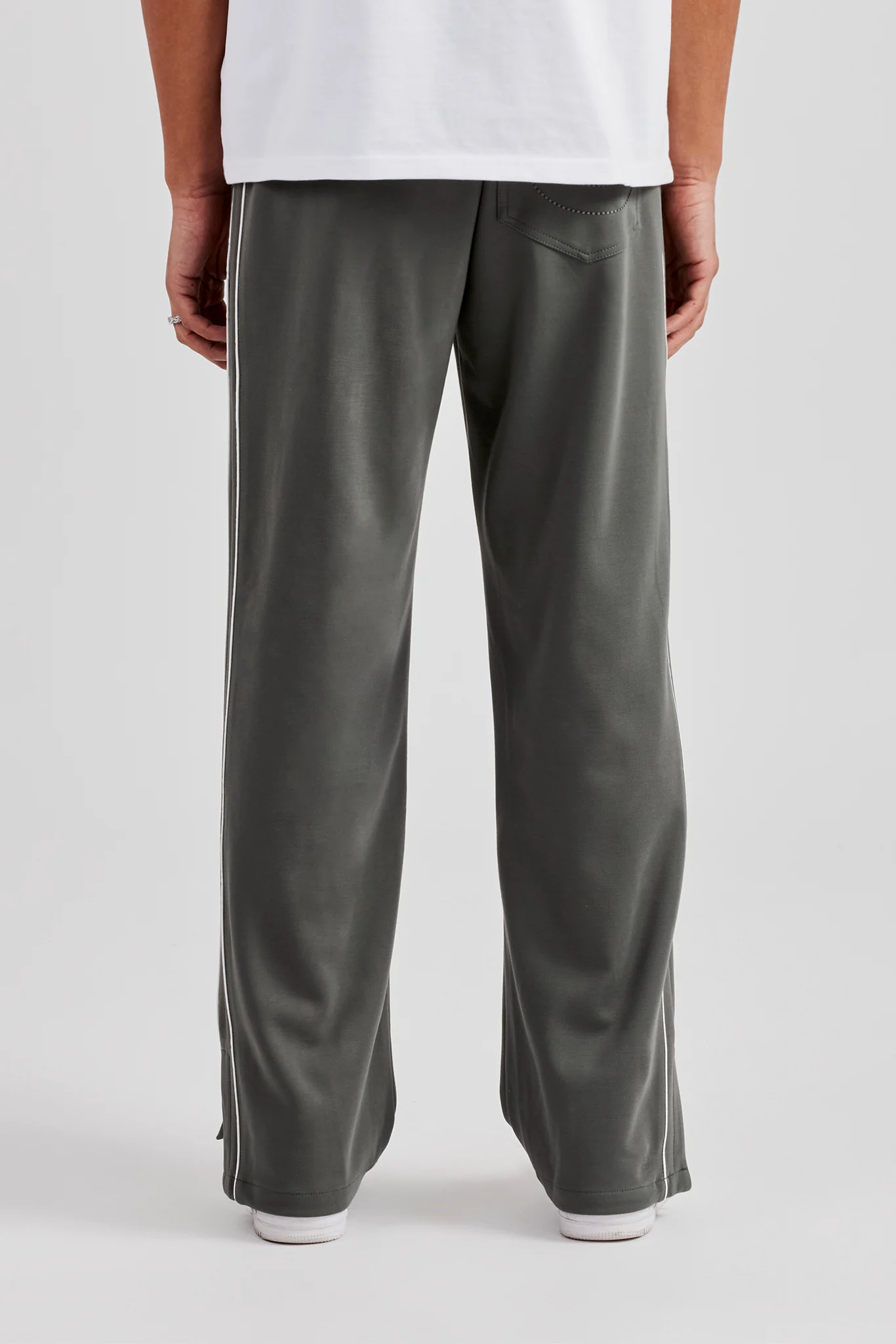 Piping Split Hem Trouser - Grey - Image 4
