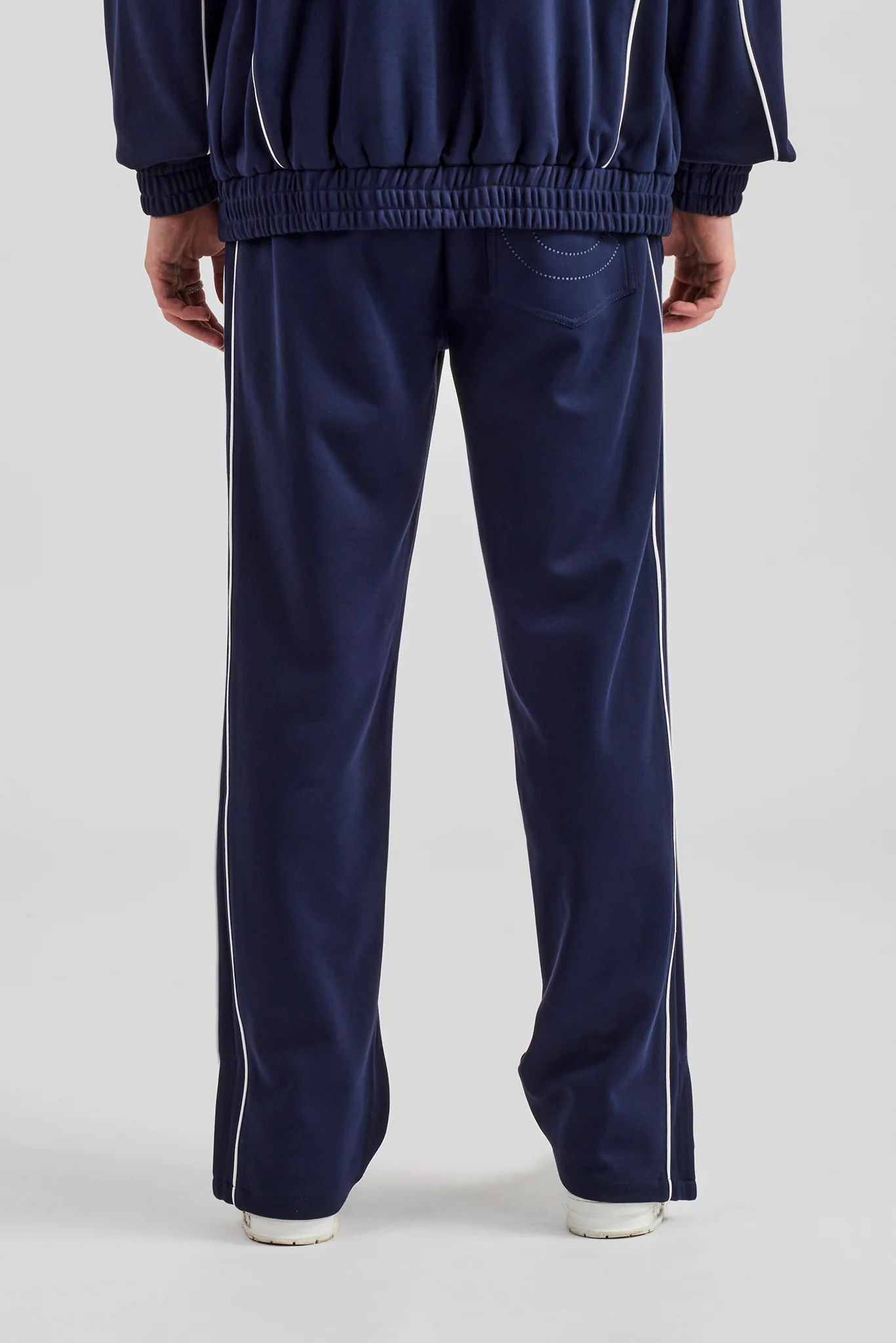 Piping Split Hem Trouser - Navy - Image 3