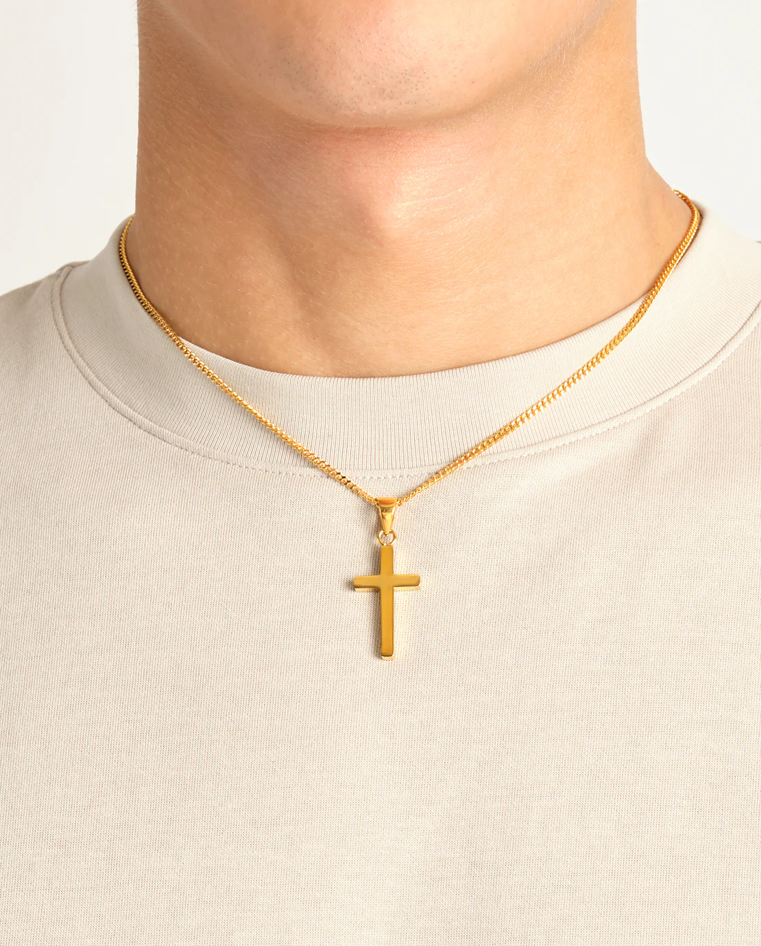 Plain Cross Pendant - Gold - Image 4