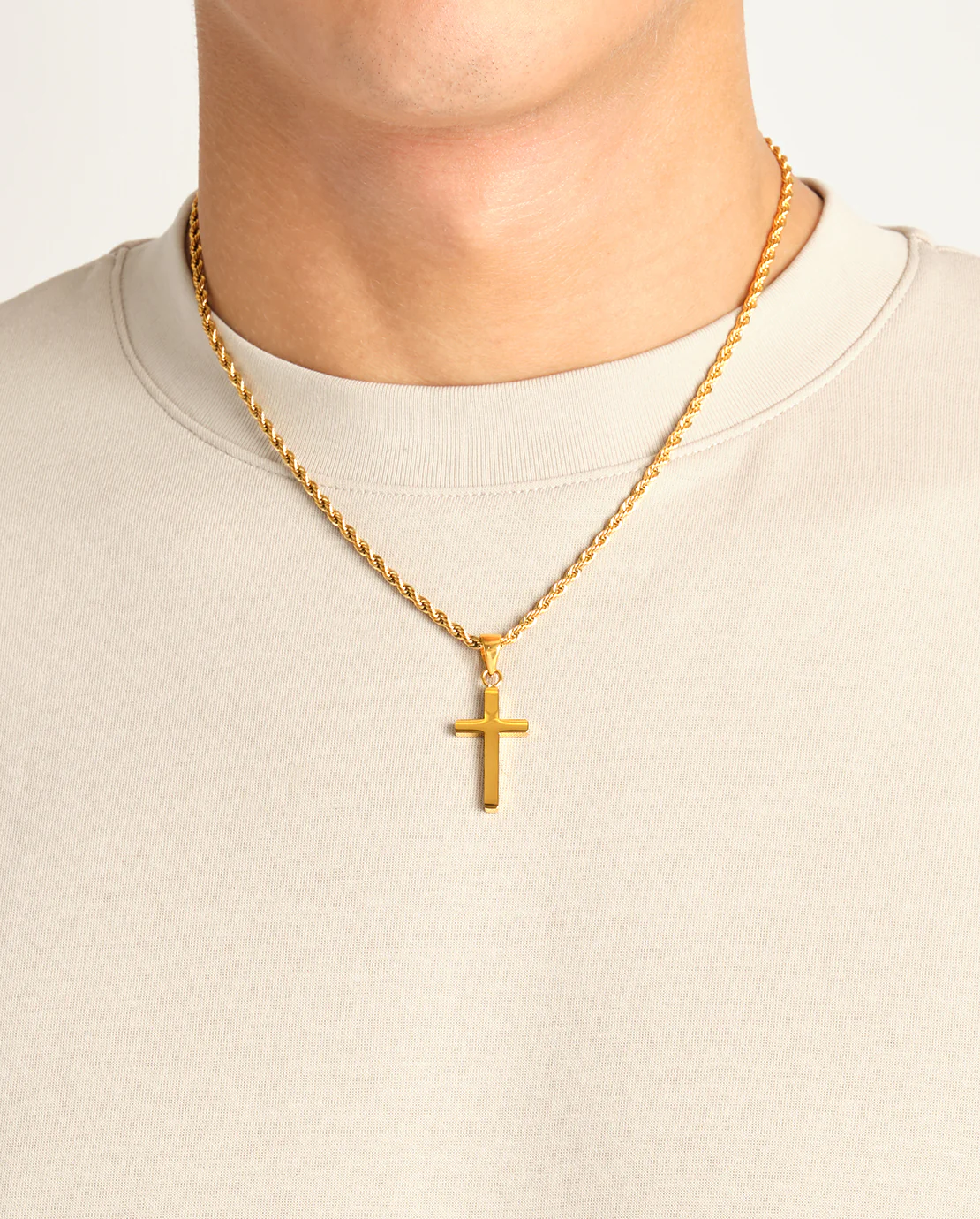 Plain Cross Pendant - Gold - Image 6