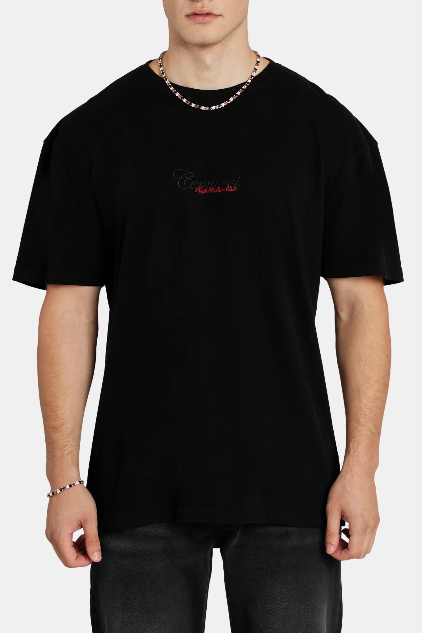 Playing Card Print T-Shirt - Black - Image 2