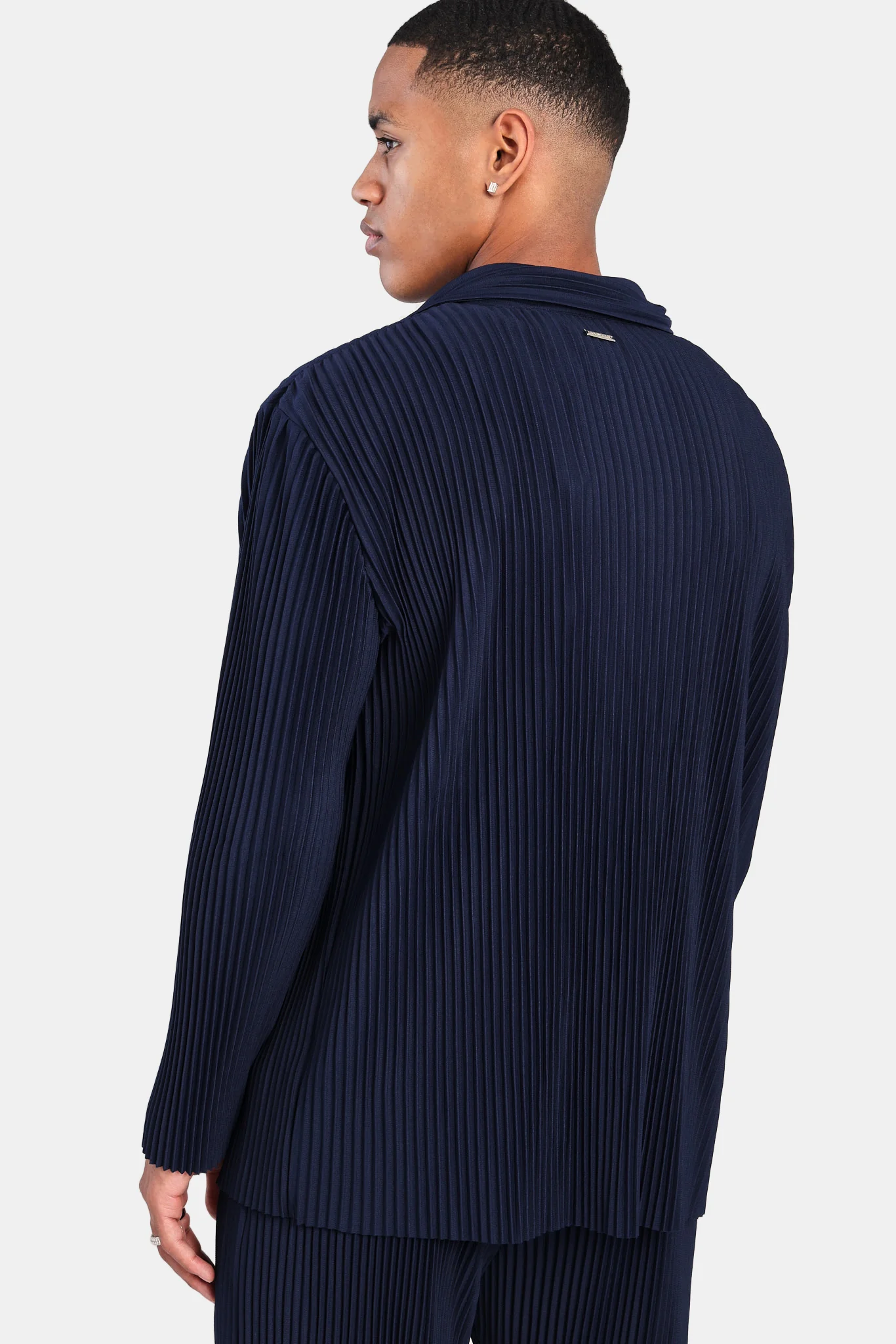 Pleated Utility Jacket  - Navy - Image 4