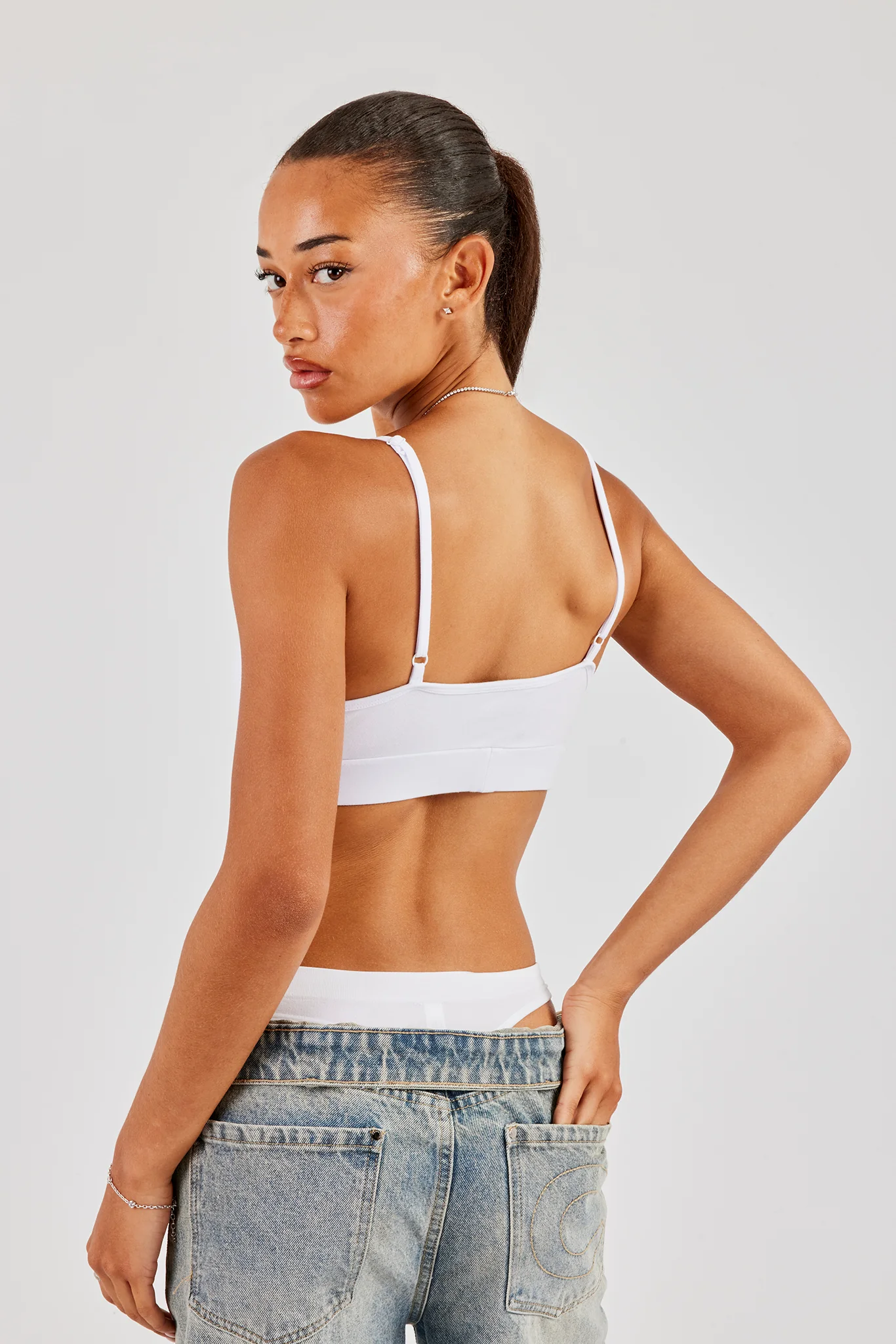 Plunge Front Bralet - White - Image 3