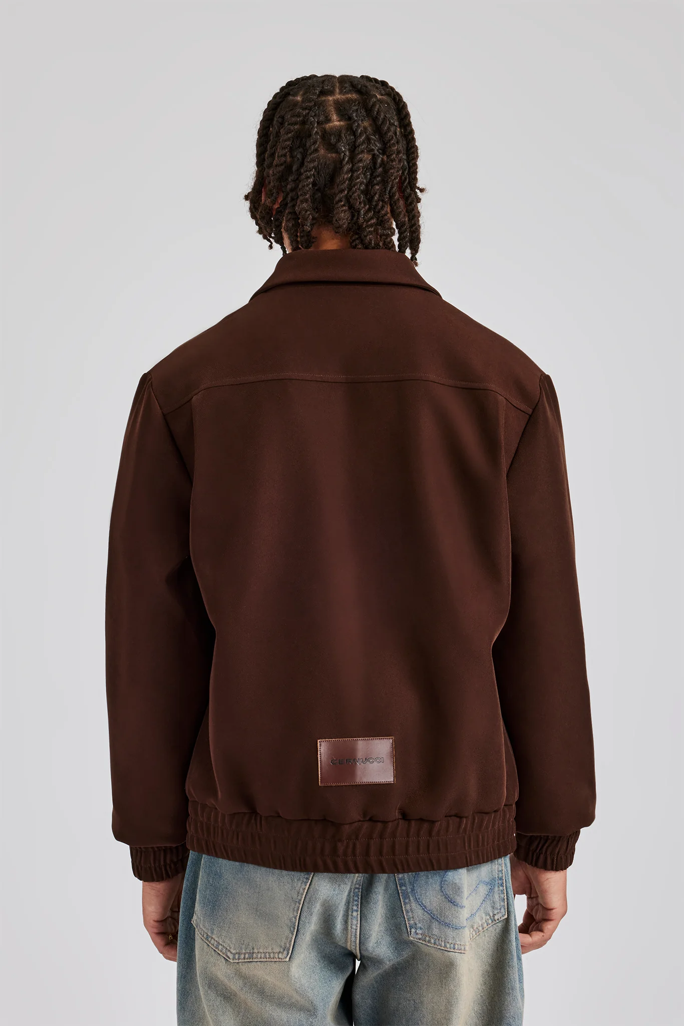 Pocket Twill Harrington Jacket - Chocolate - Image 3