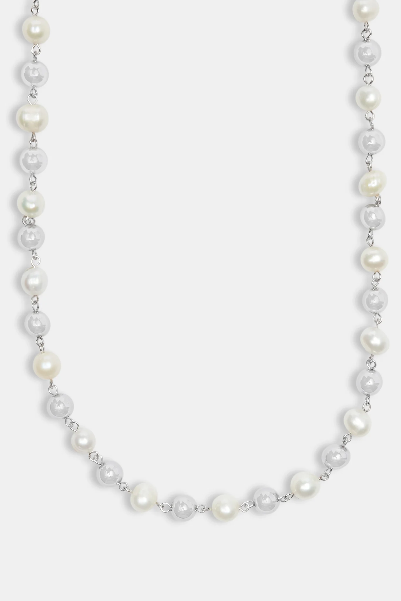 Polished Ball & Freshwater Pearl Necklace - Image 2