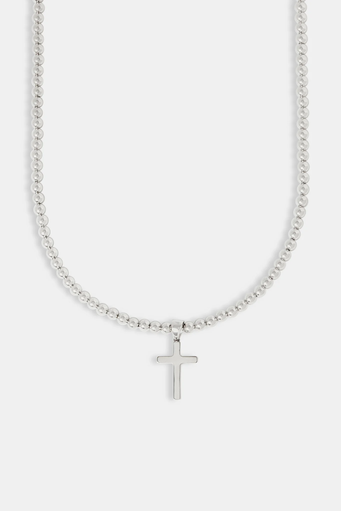 Polished Cross Bobble Chain Necklace - 25mm - Image 2