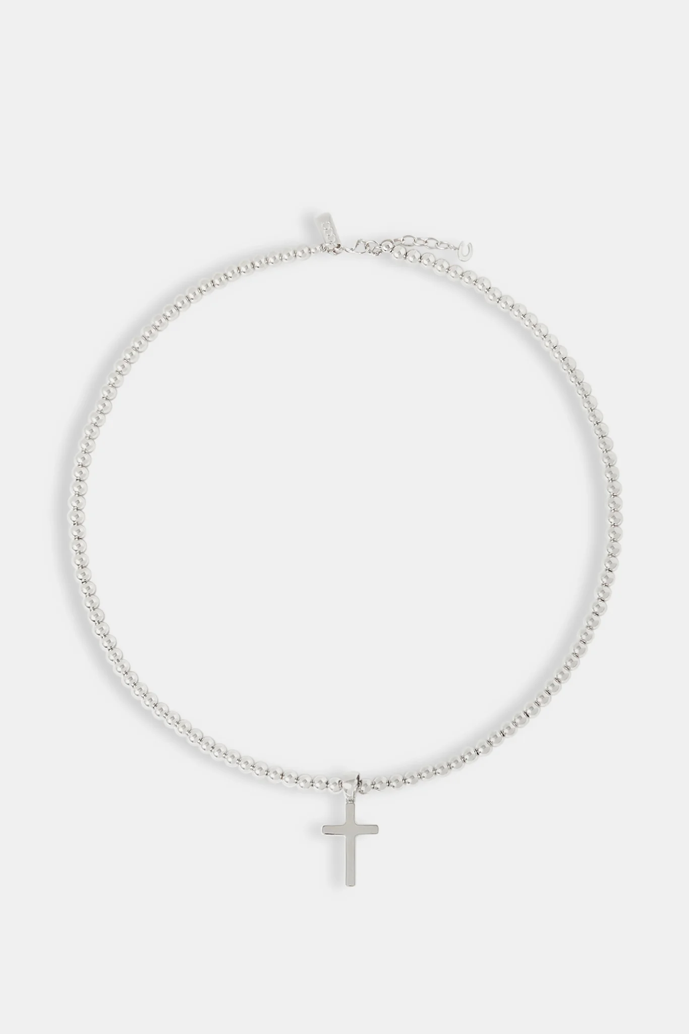 Polished Cross Bobble Chain Necklace - 25mm - Image 4
