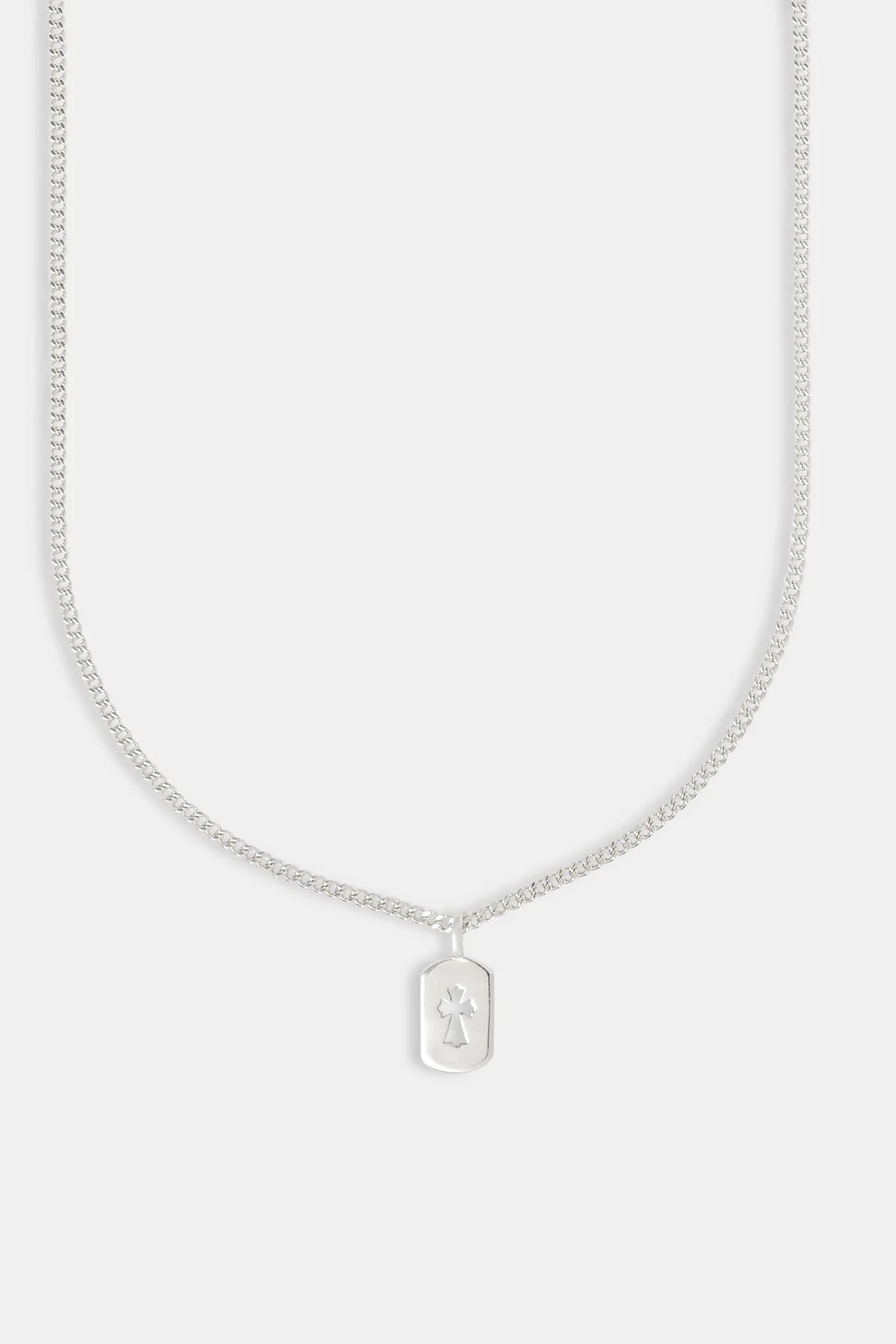 Polished Cross Outline Necklace - 15mm - Image 2