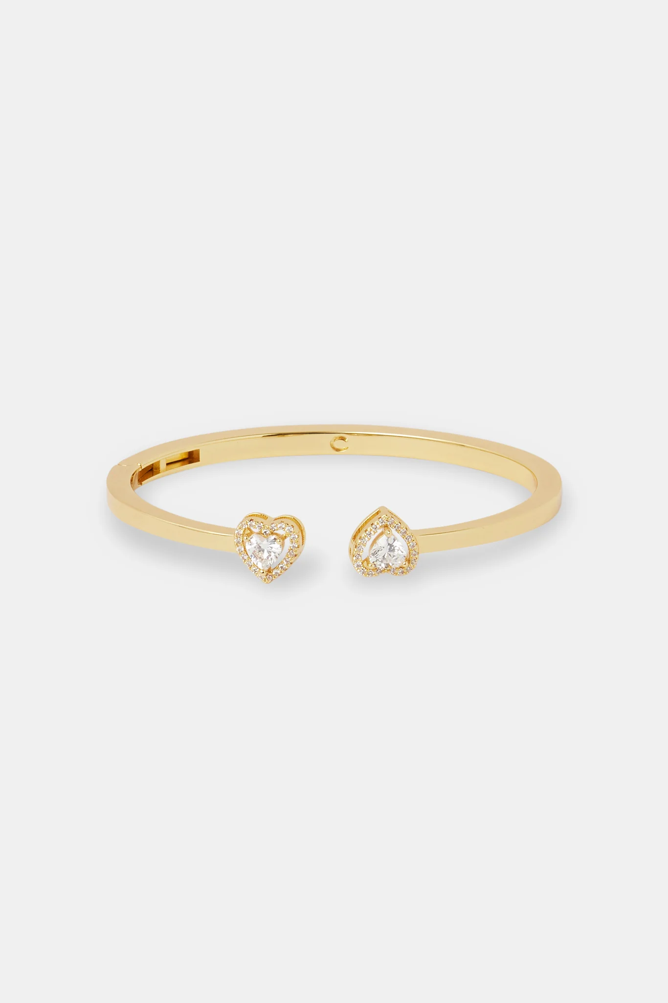 Polished Cz Heart Bangle - 5mm - Image 2