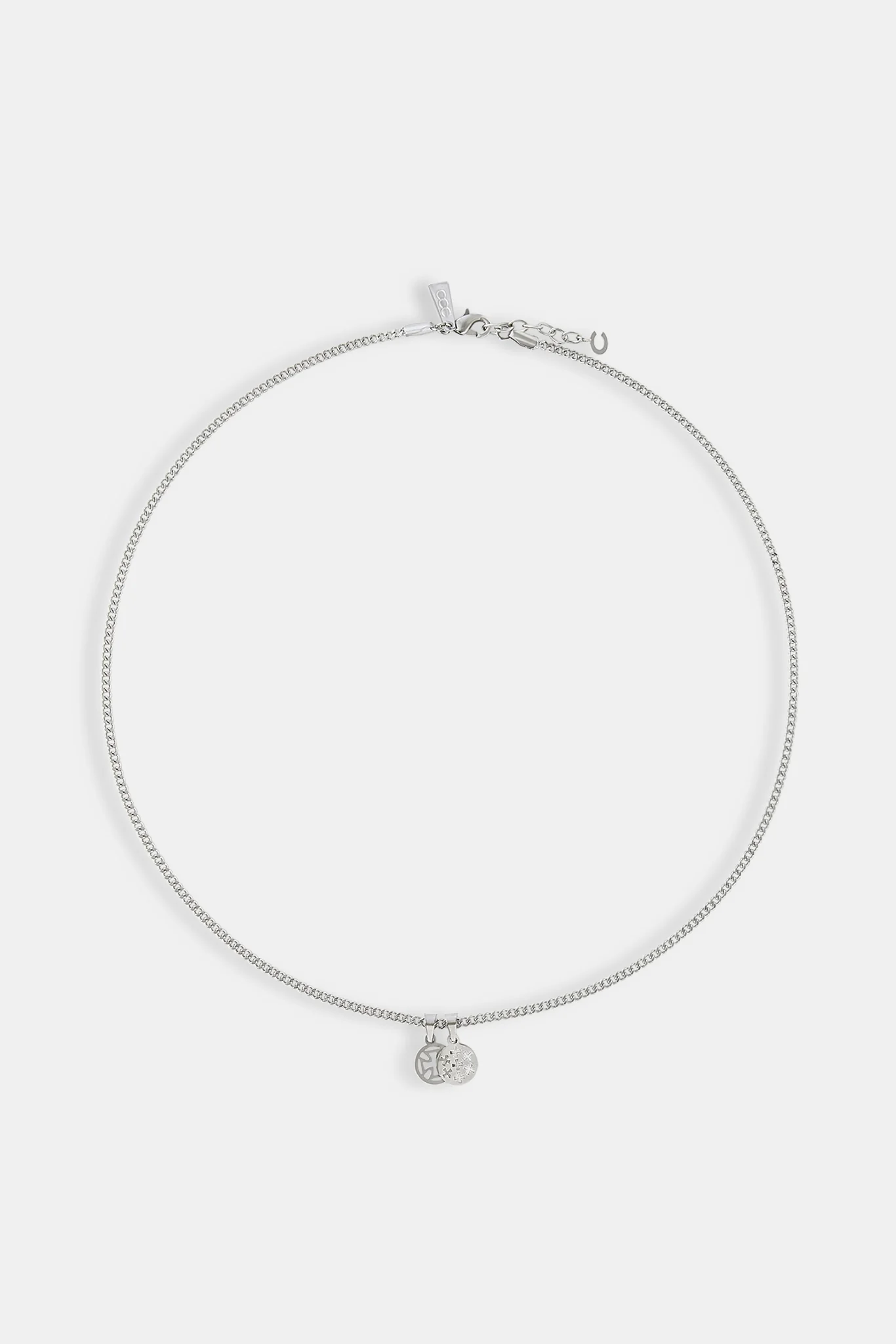 Polished Double Cross Disc Necklace - 10mm - Image 4