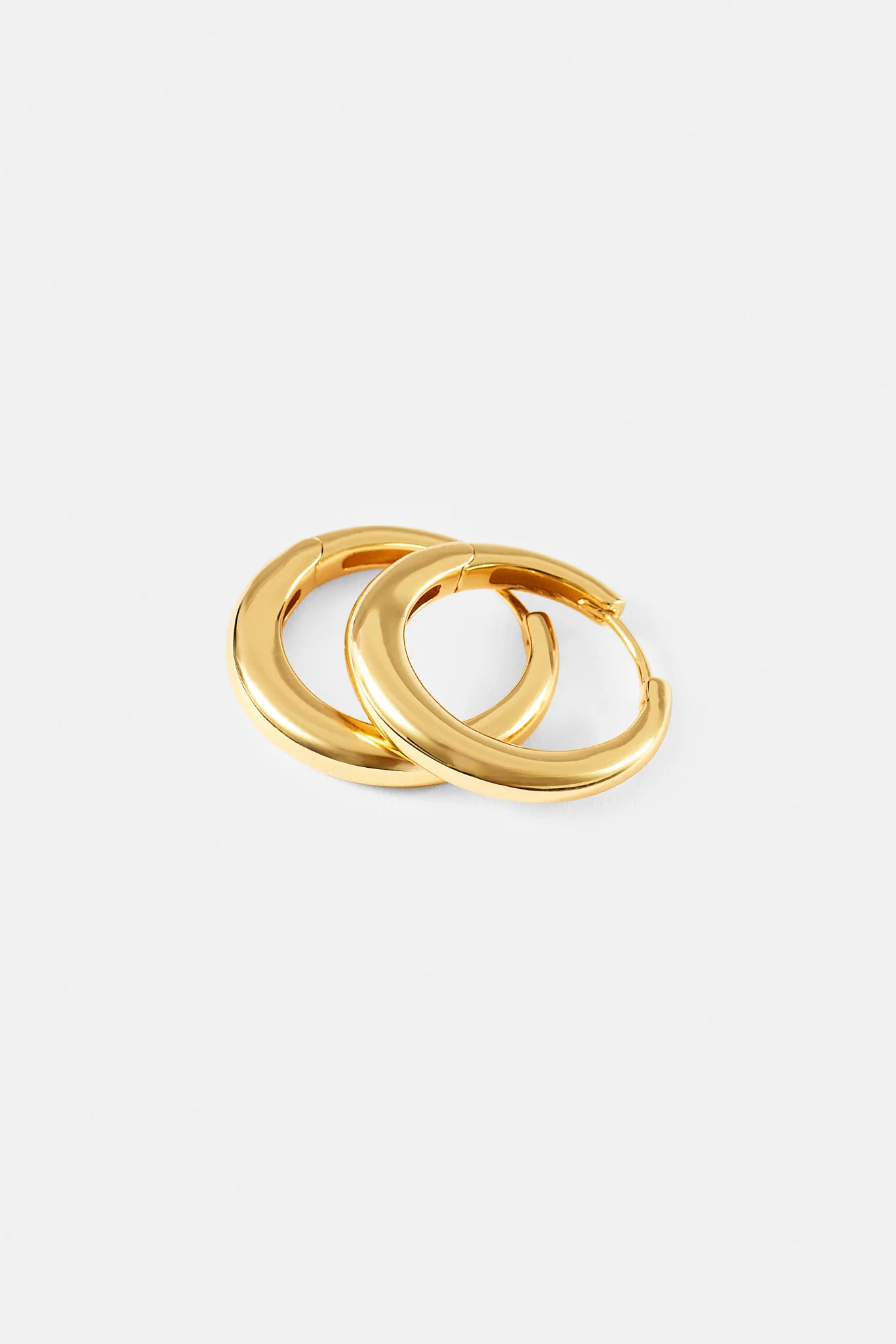 Polished Drop Hoop Earrings - 20mm - Image 3