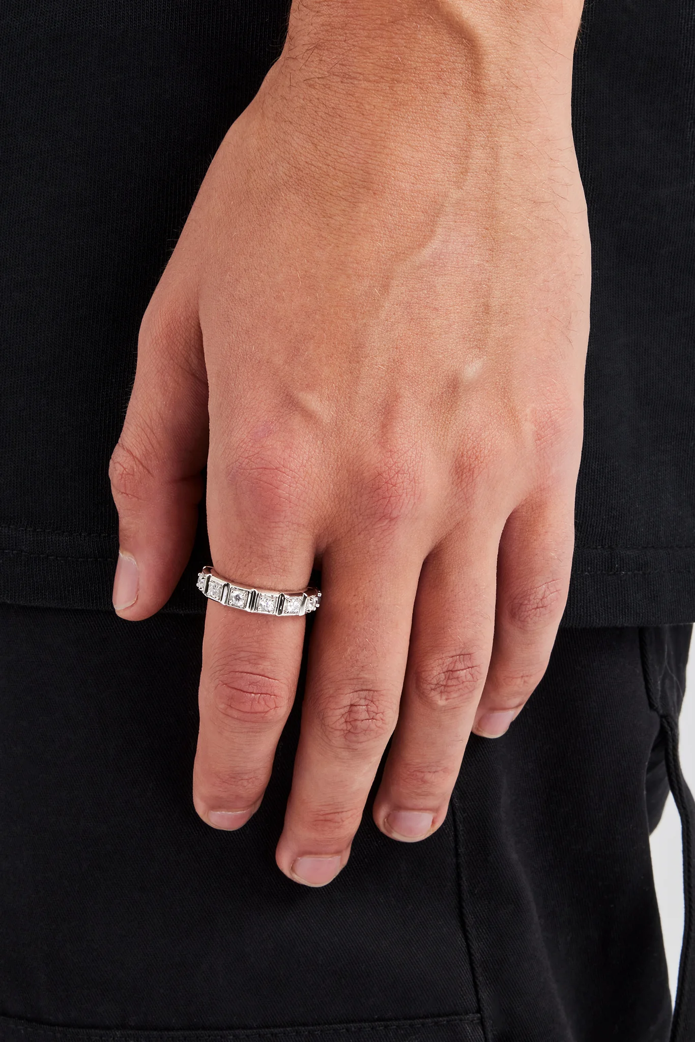 Polished Edge Square Stone Ring - 6mm - Image 2