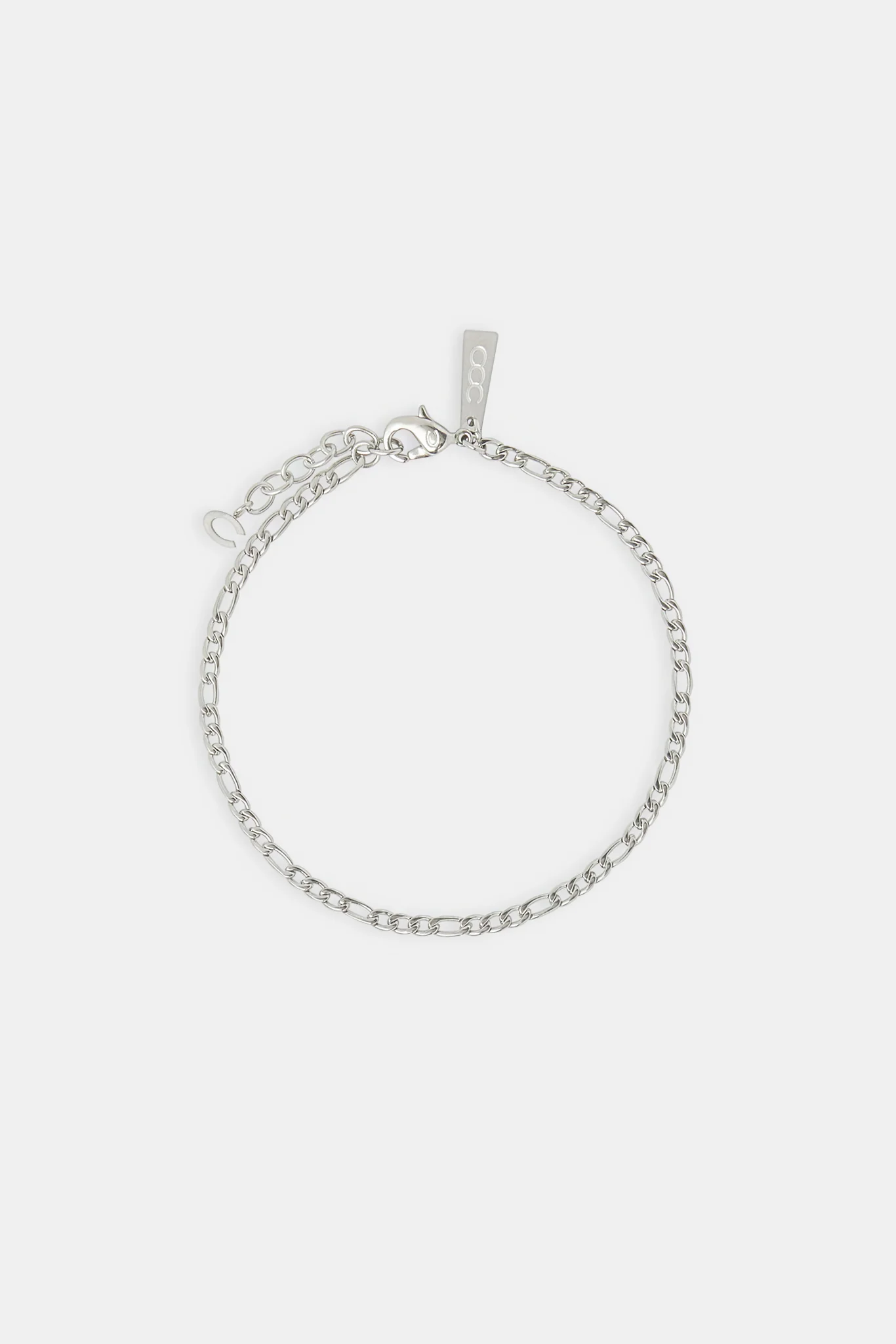 Polished Figaro Bracelet - 3mm - Image 2