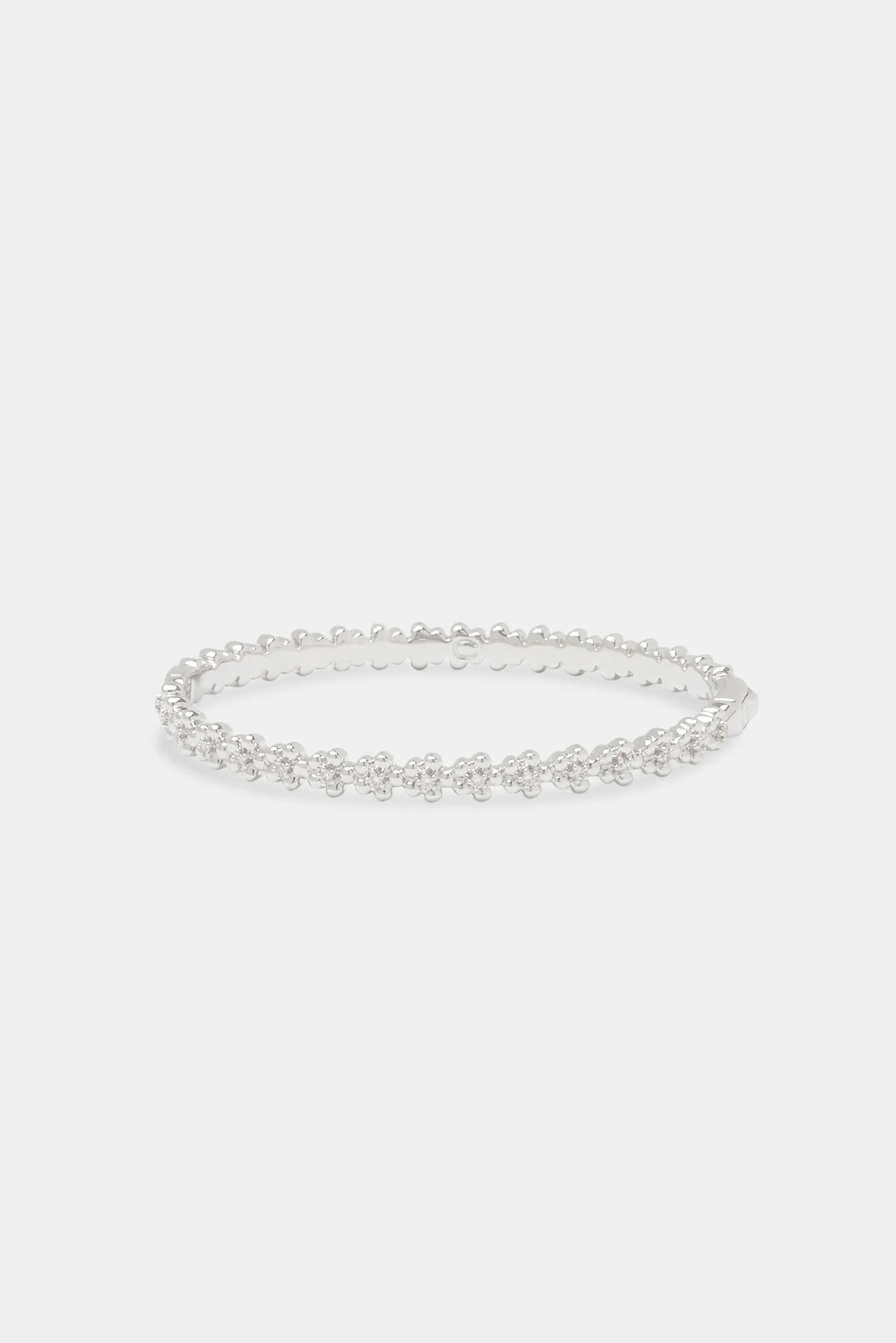 Polished Flower Bangle - 5mm - White - Image 2