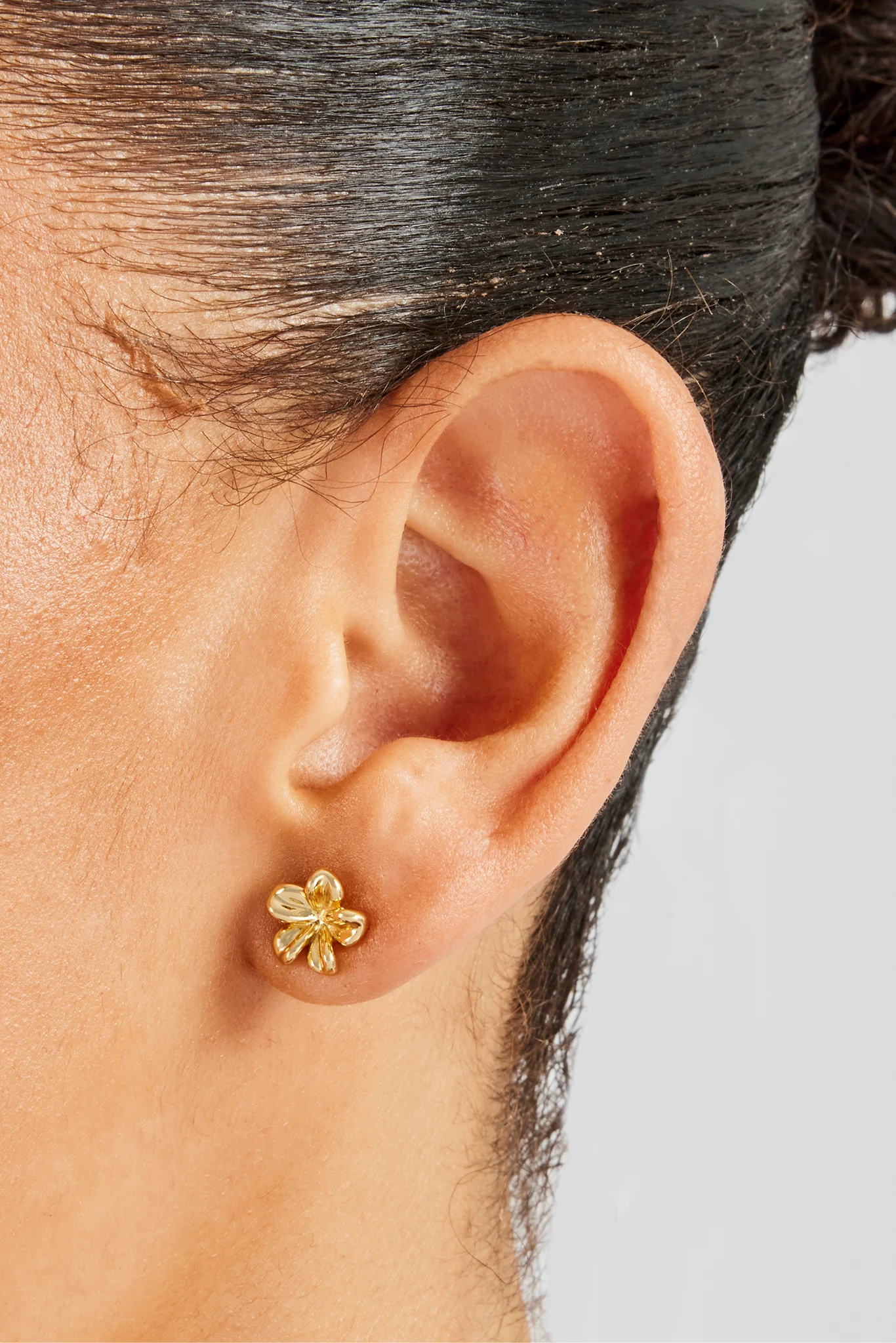 Polished Flower Earrings - 10mm - Image 2