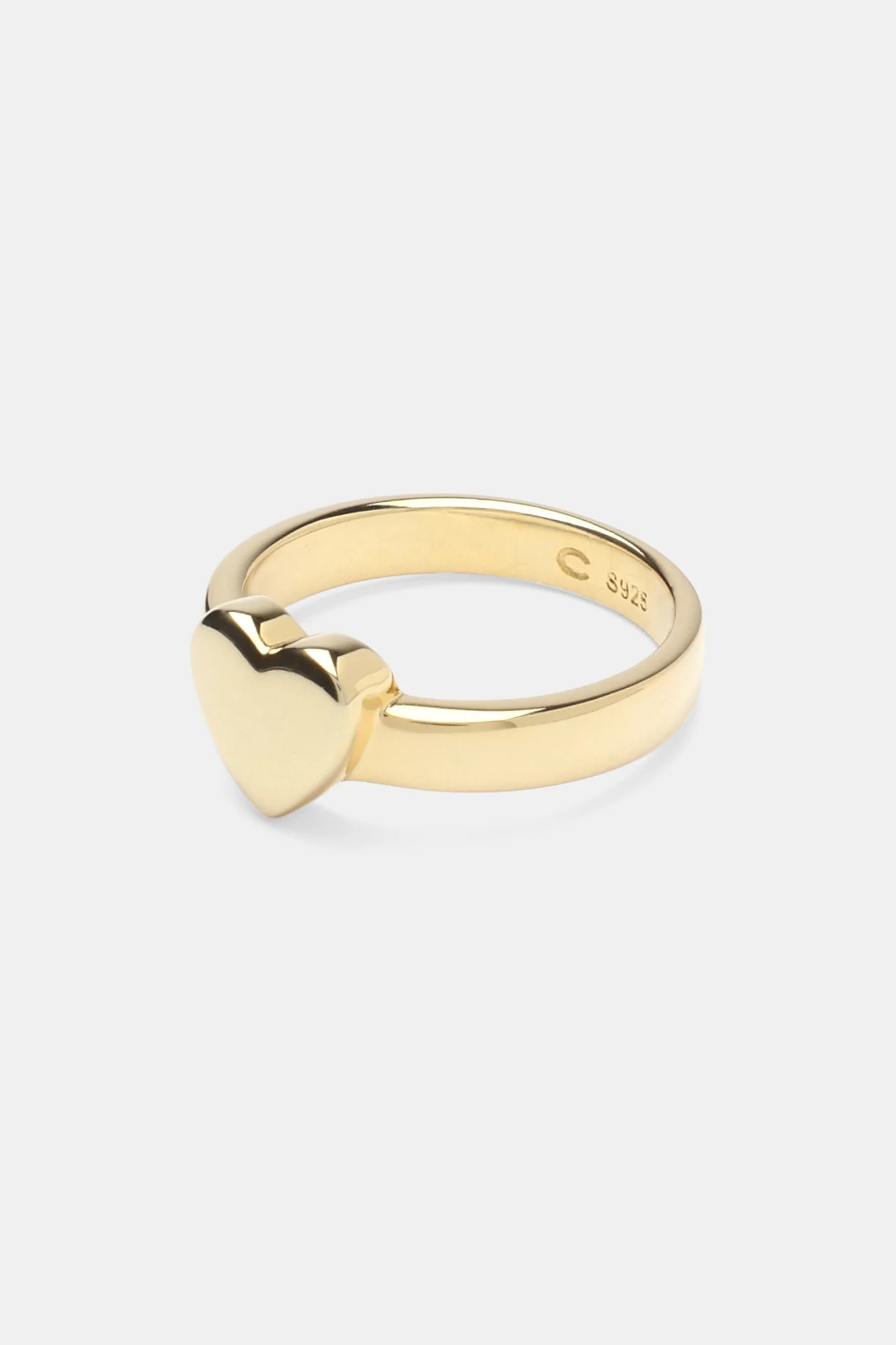 Polished Heart Ring - Gold - Image 3