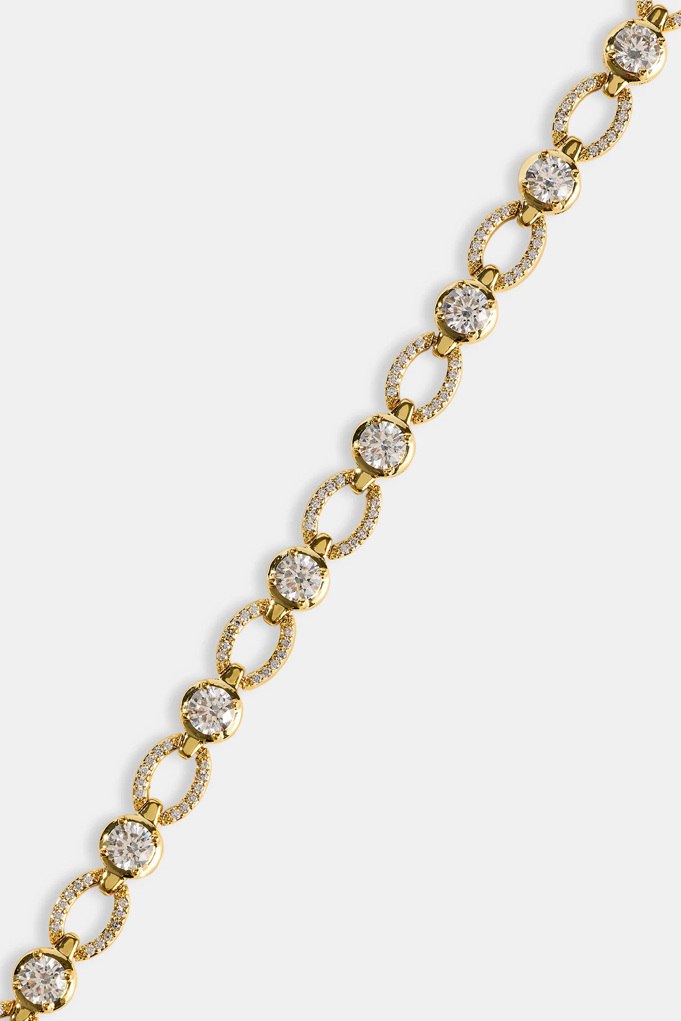 Polished & Iced Connecting Link Bracelet - 6mm - Gold - Image 3