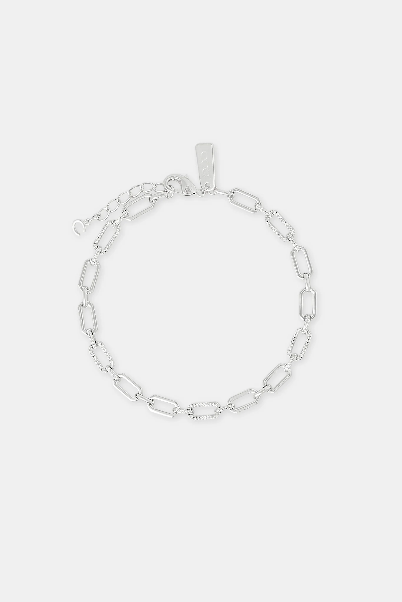 Polished & Iced Connecting Link Bracelet - 8mm - Image 2