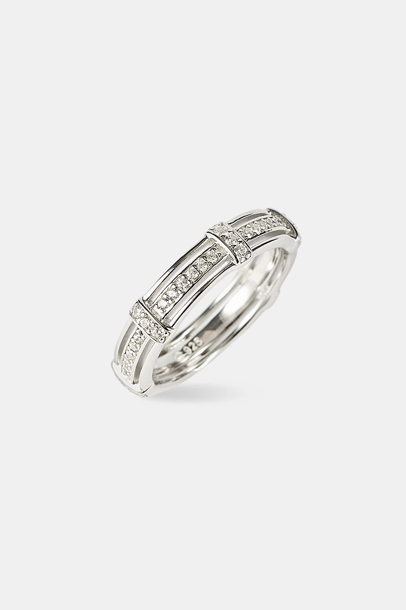 Polished & Iced Layered Ring - 6mm