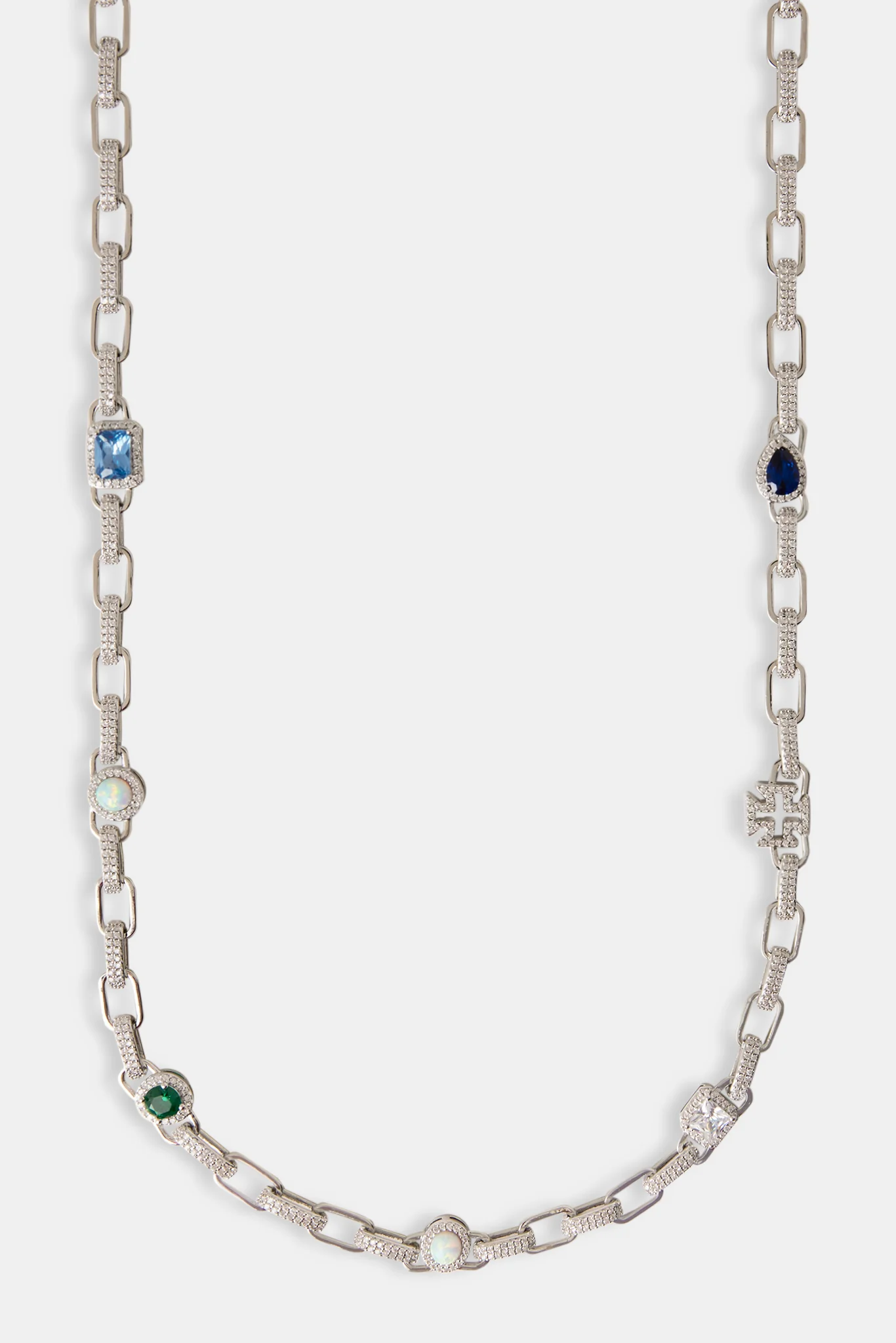 Polished & Iced Link Gemstone Motif Chain - 6mm - Image 2