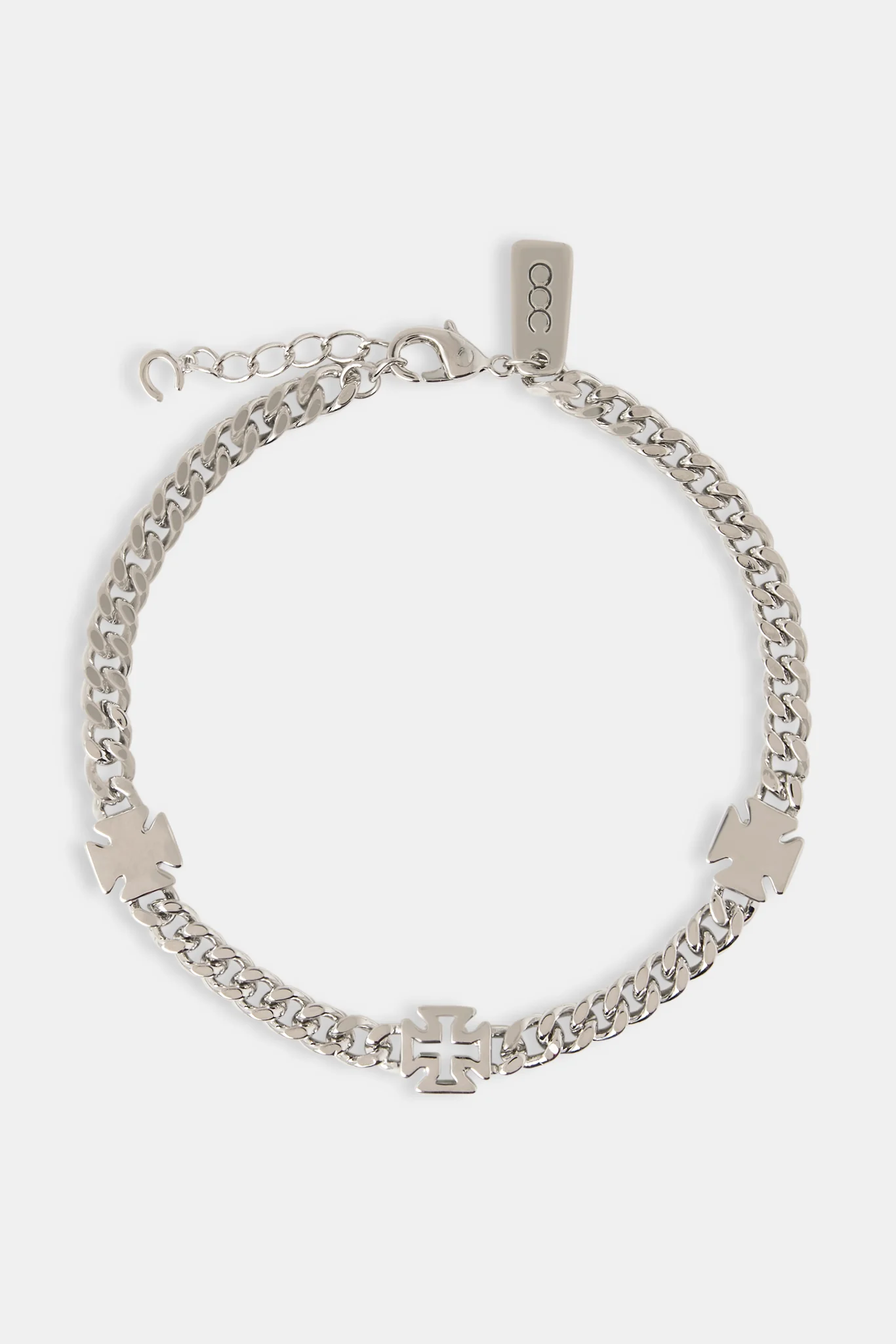 Polished Motif & Outline Cuban Bracelet - 5mm - Image 2