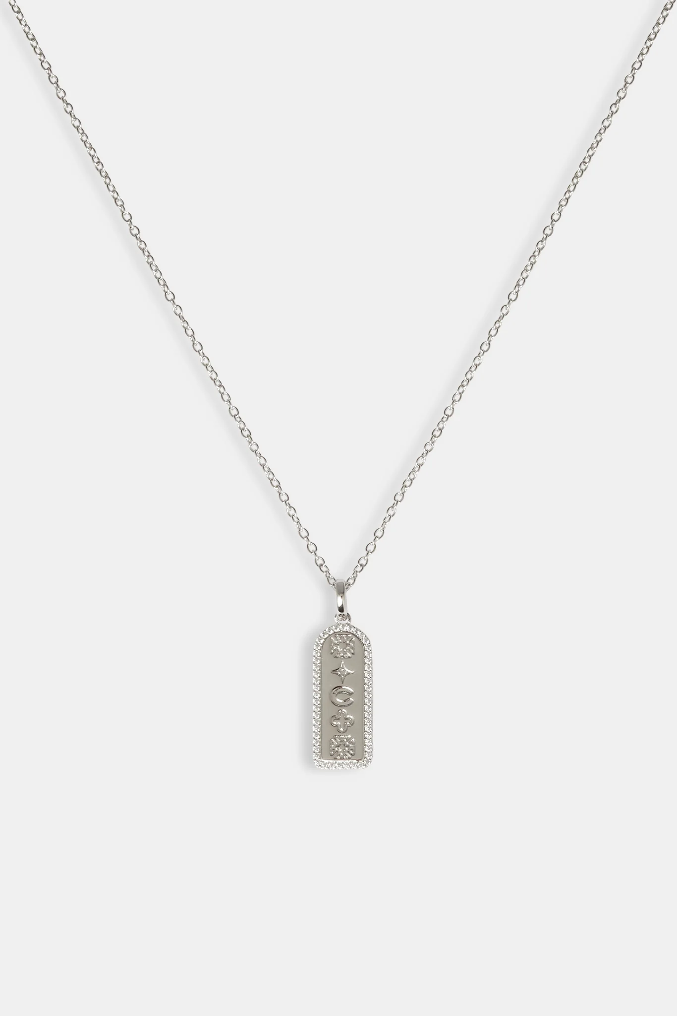 Polished Motif Outline Pendant Necklace - 30mm - Image 2