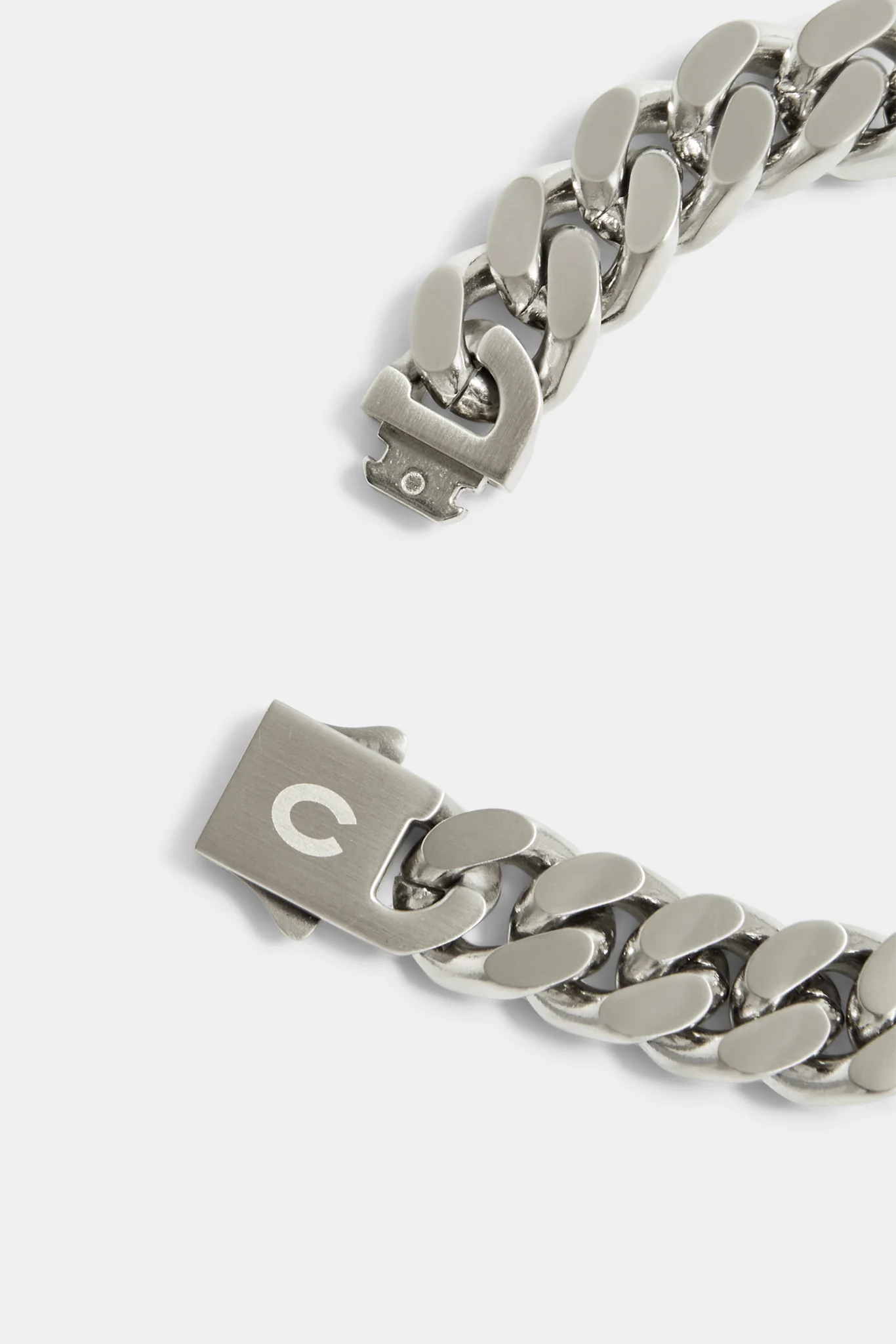 Polished Pewter Flat Cuban Bracelet - Image 3