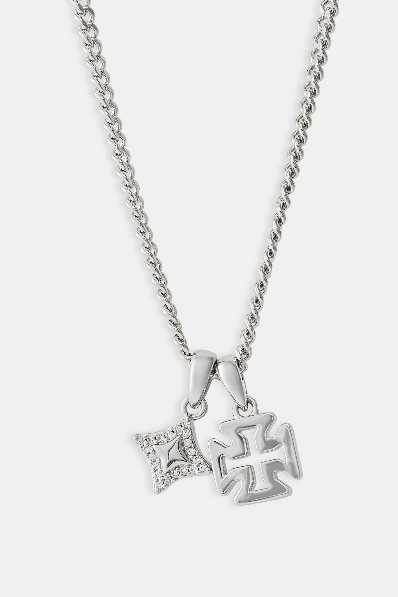 Polished Star & Cross Necklace - 10mm - Image 4