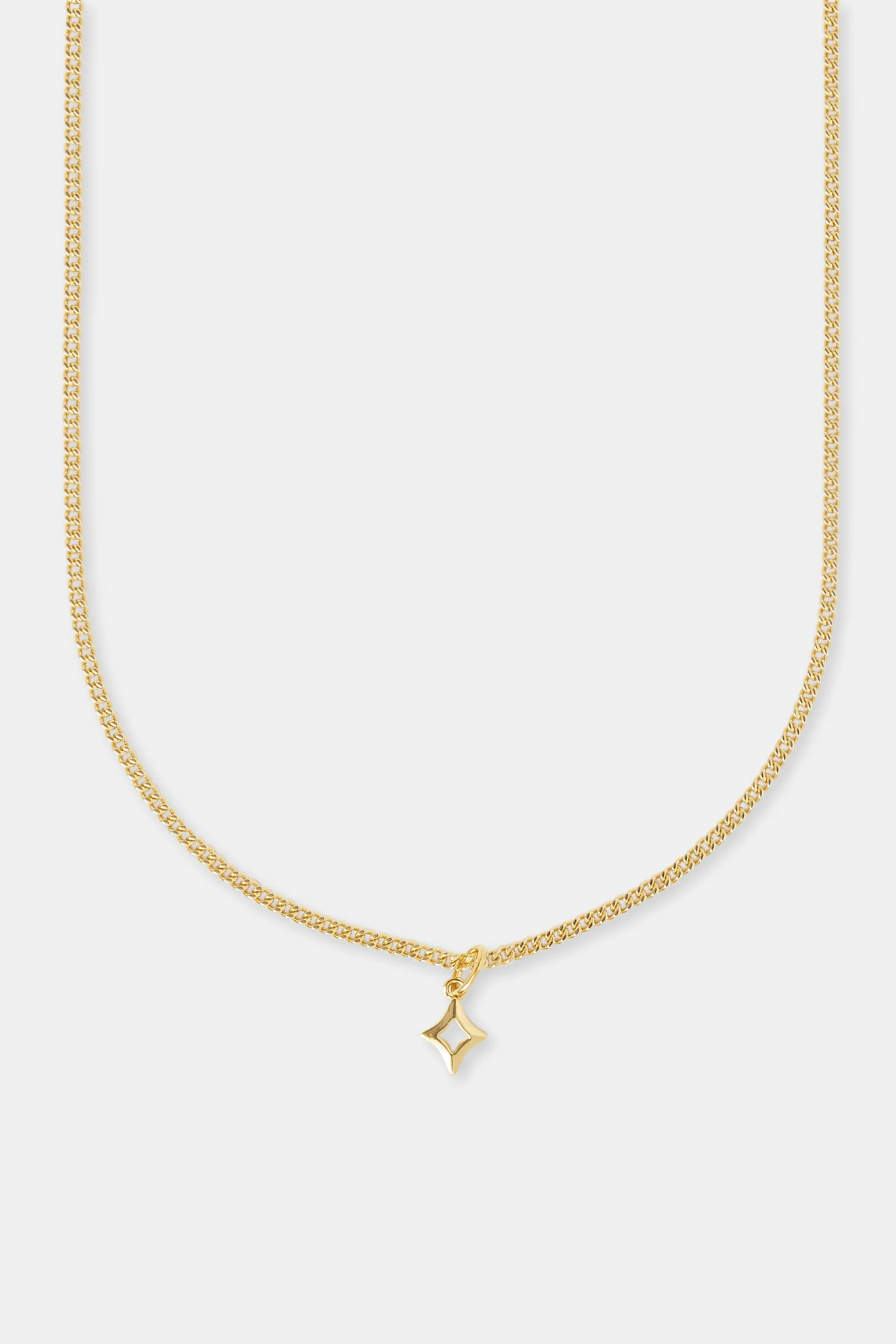 Polished Star Outline Necklace - 10mm - Gold - Image 2