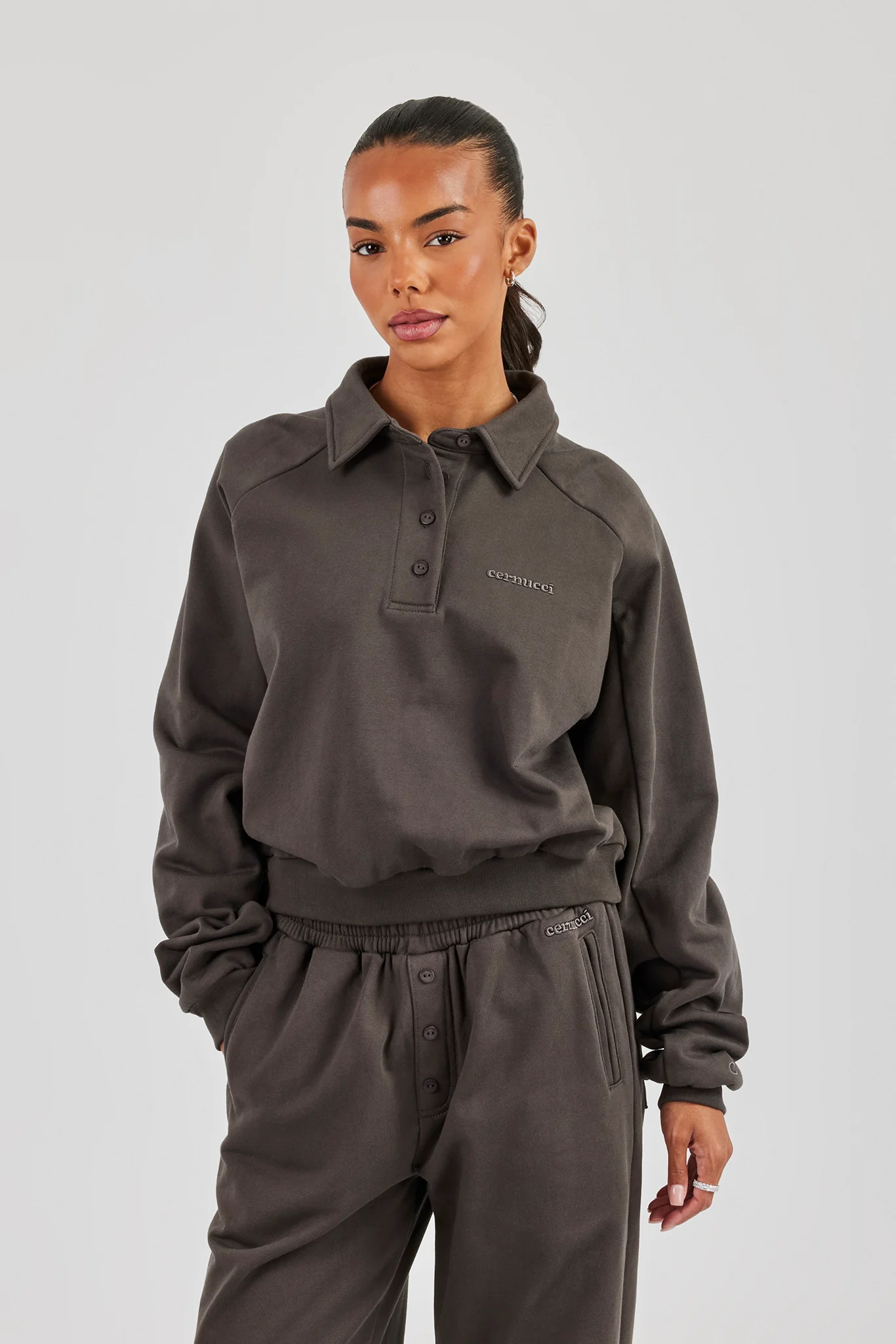 Polo Sweatshirt - Coffee