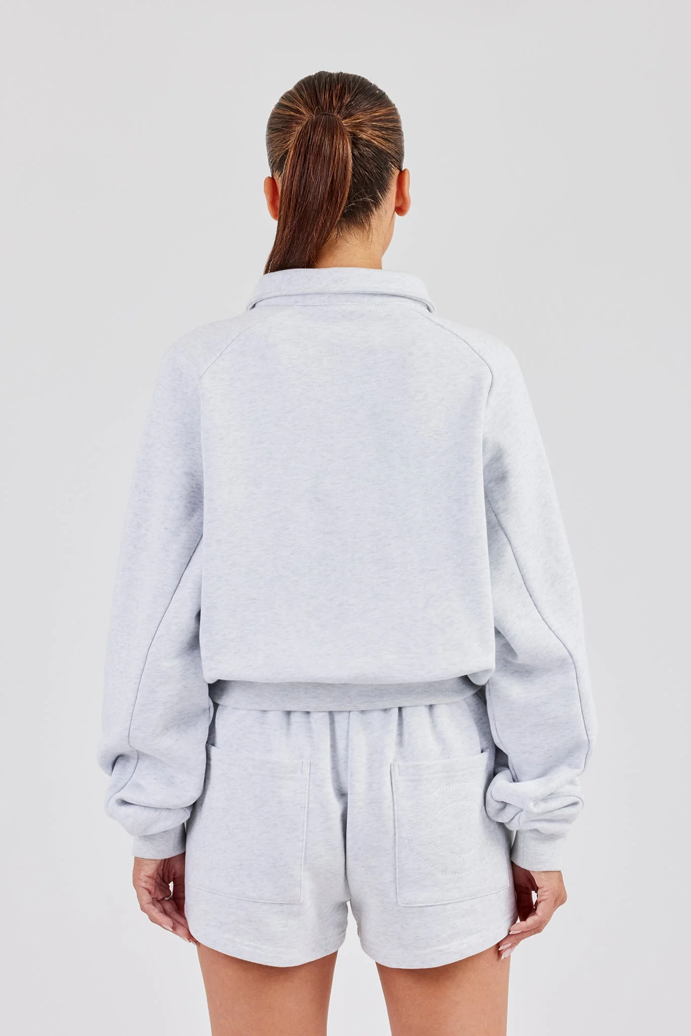 Polo Sweatshirt - Heather Grey - Image 4