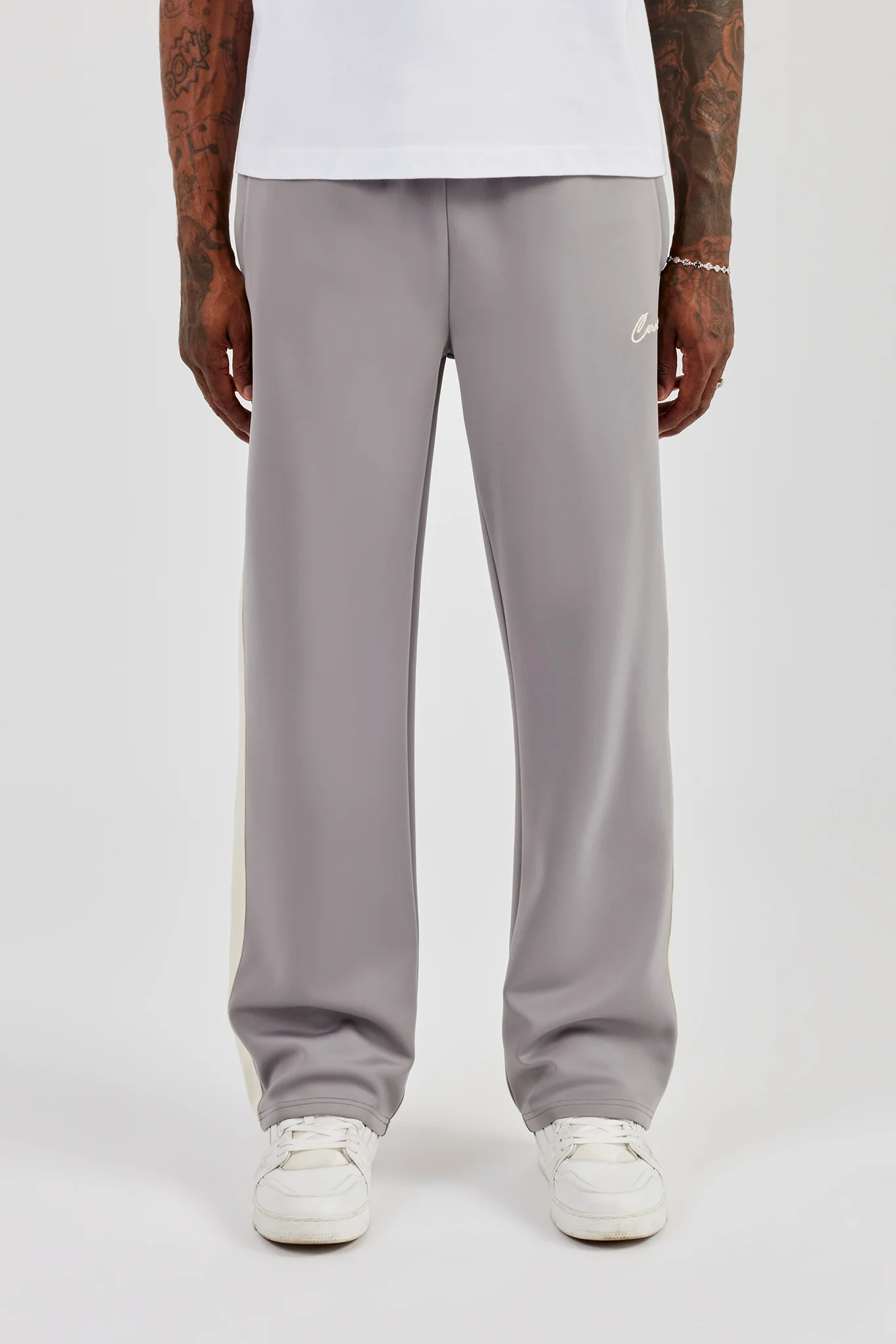 Poly Contrast Relaxed Trouser - Grey - Image 2