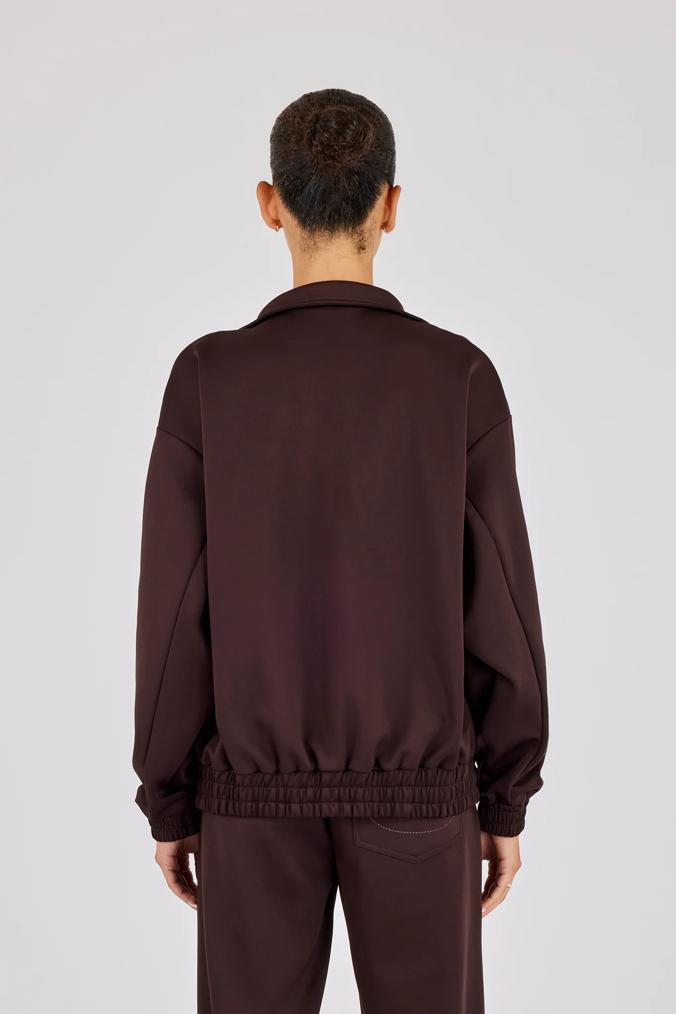 Poly Embroidered Track Jacket - Brown - Image 3