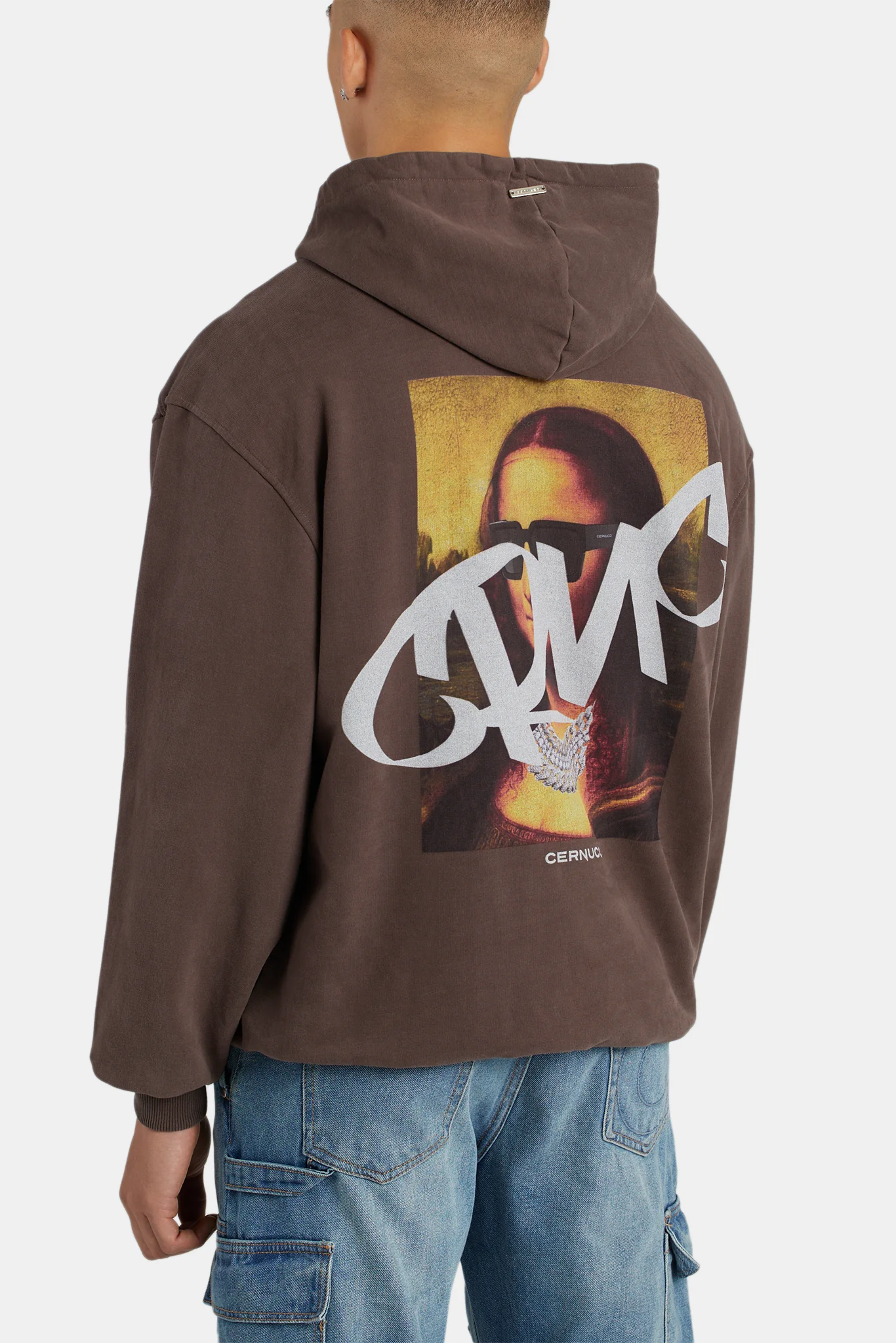Portrait Graffiti Graphic Hoodie - Chocolate - Image 2
