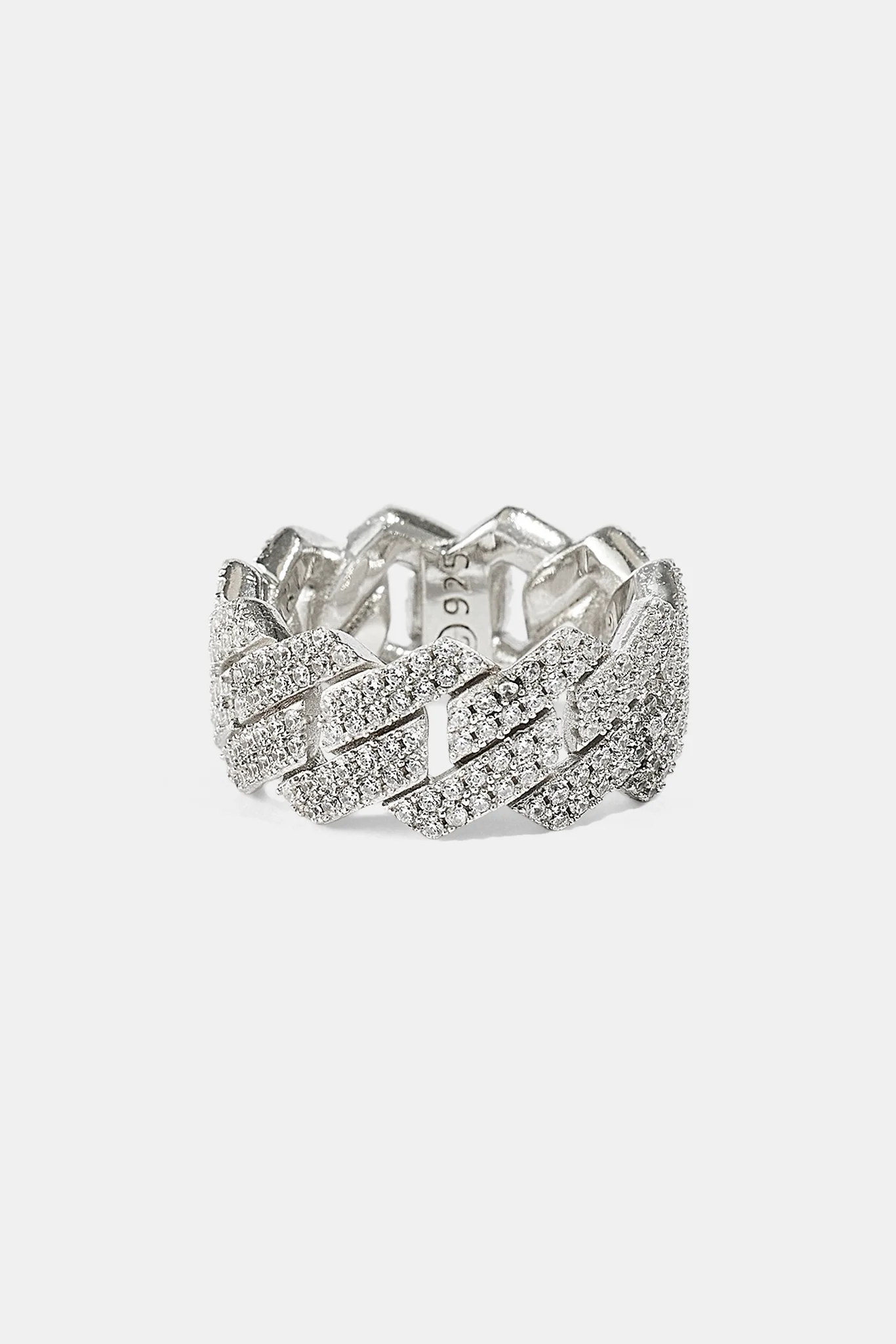 Prong Cuban Ring - 10mm - White - Image 3