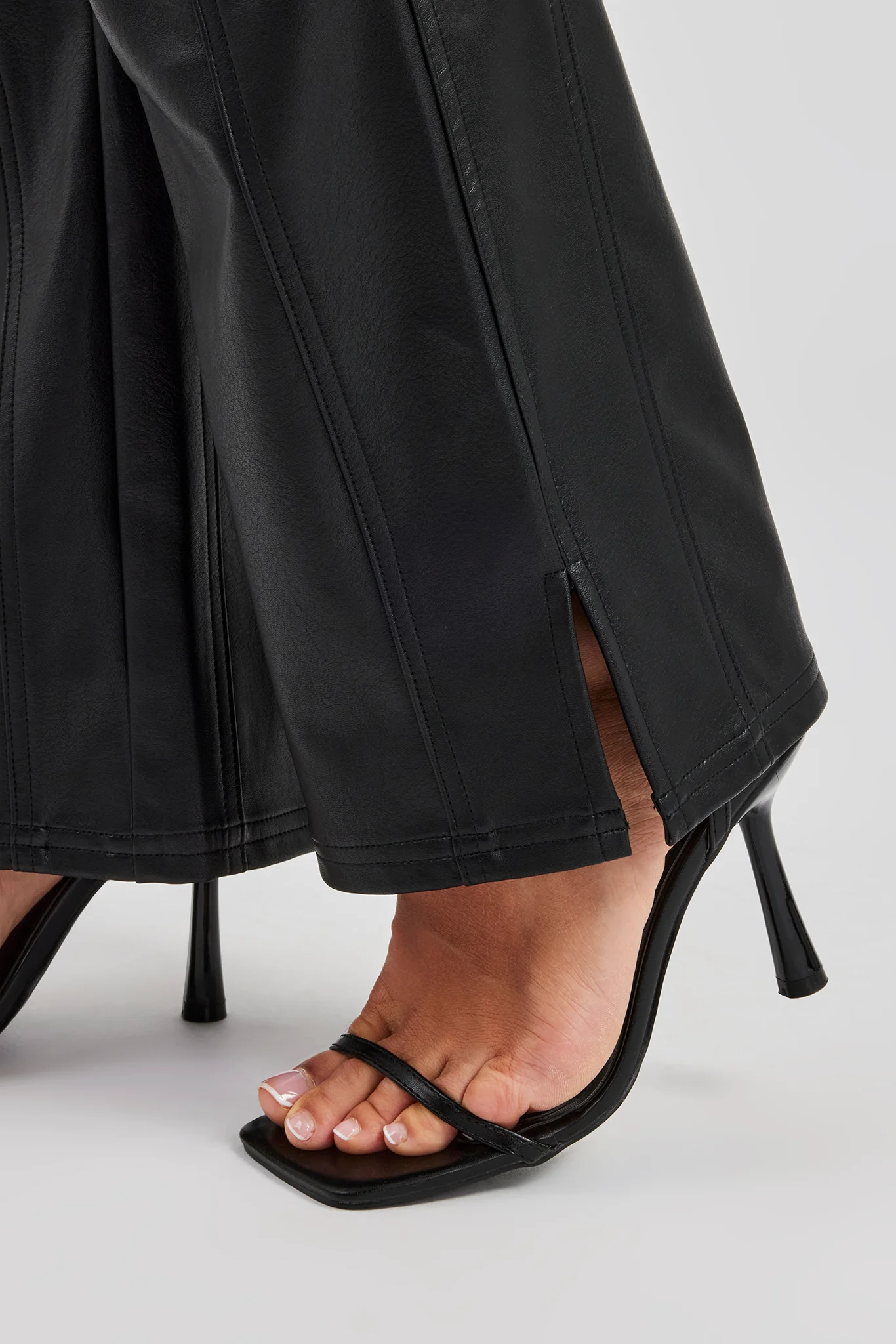PU Flare Trouser - Black - Image 3